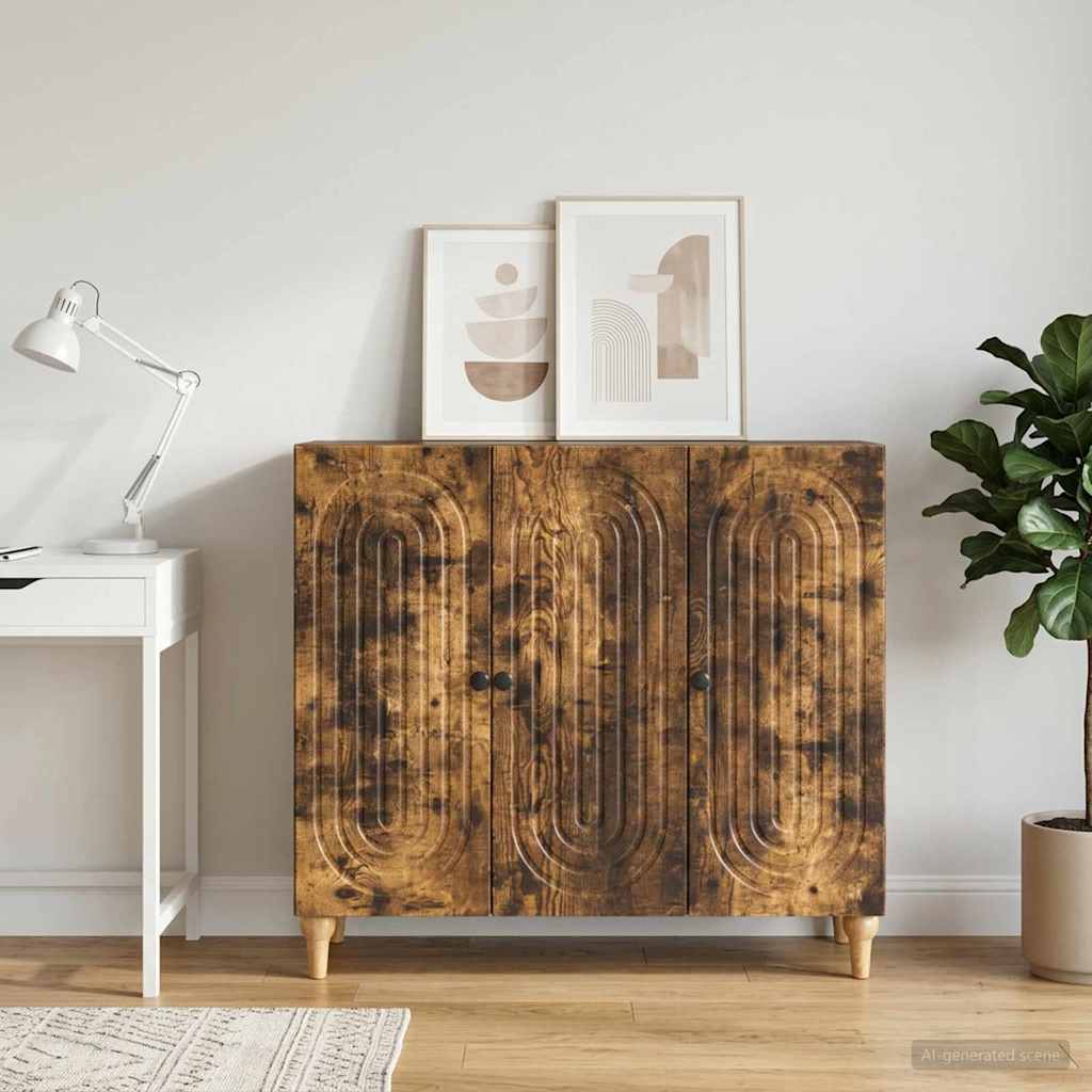 Sideboard Räuchereiche 89 x 34,5 x 80 cm Holzwerkstoff