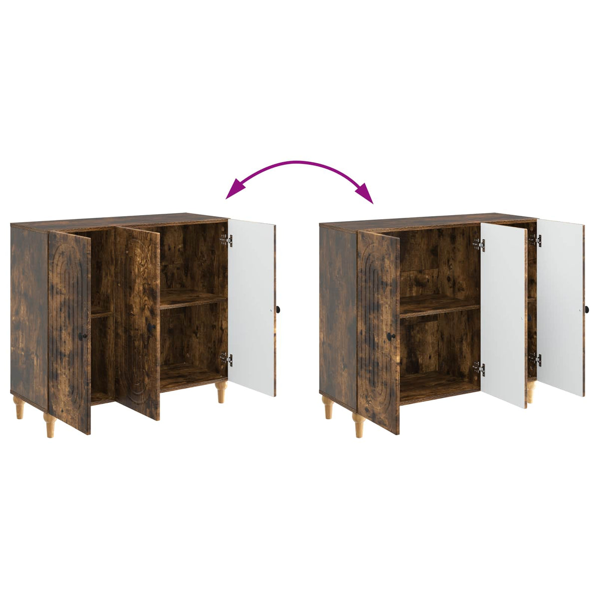 Sideboard Räuchereiche 89 x 34,5 x 80 cm Holzwerkstoff