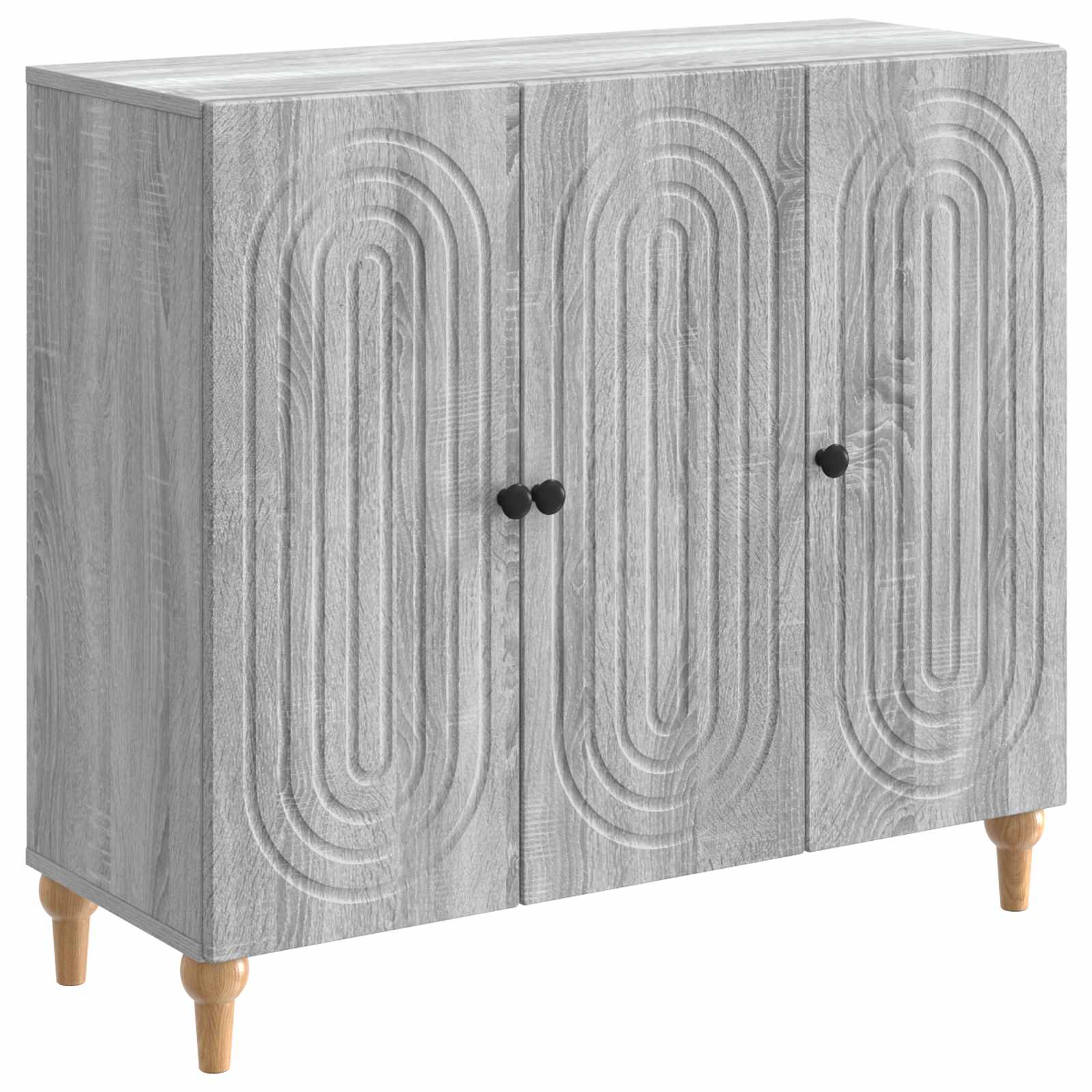Sideboard Sonoma-Grau 89 x 34,5 x 80 cm Holzwerkstoff