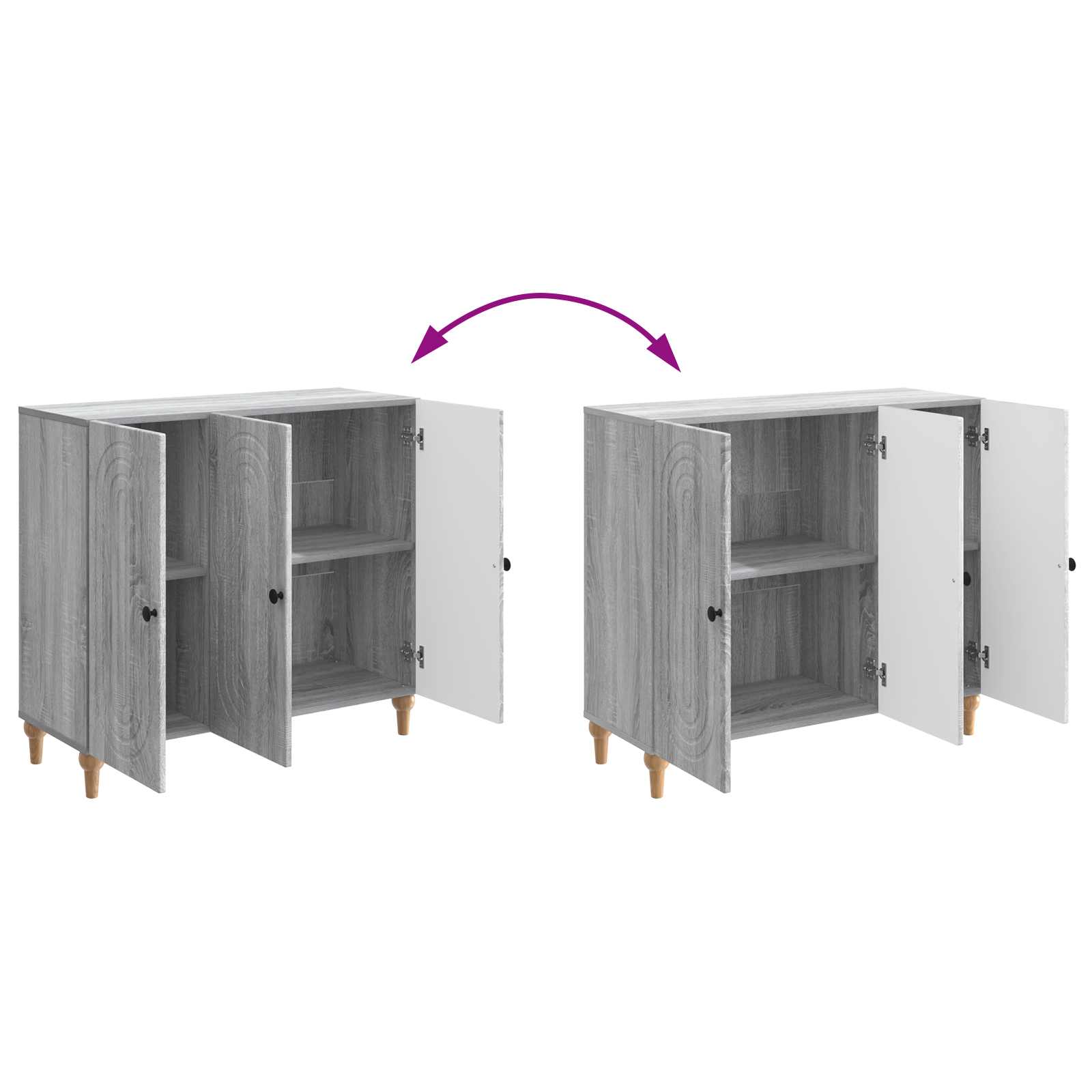 Sideboard Sonoma-Grau 89 x 34,5 x 80 cm Holzwerkstoff