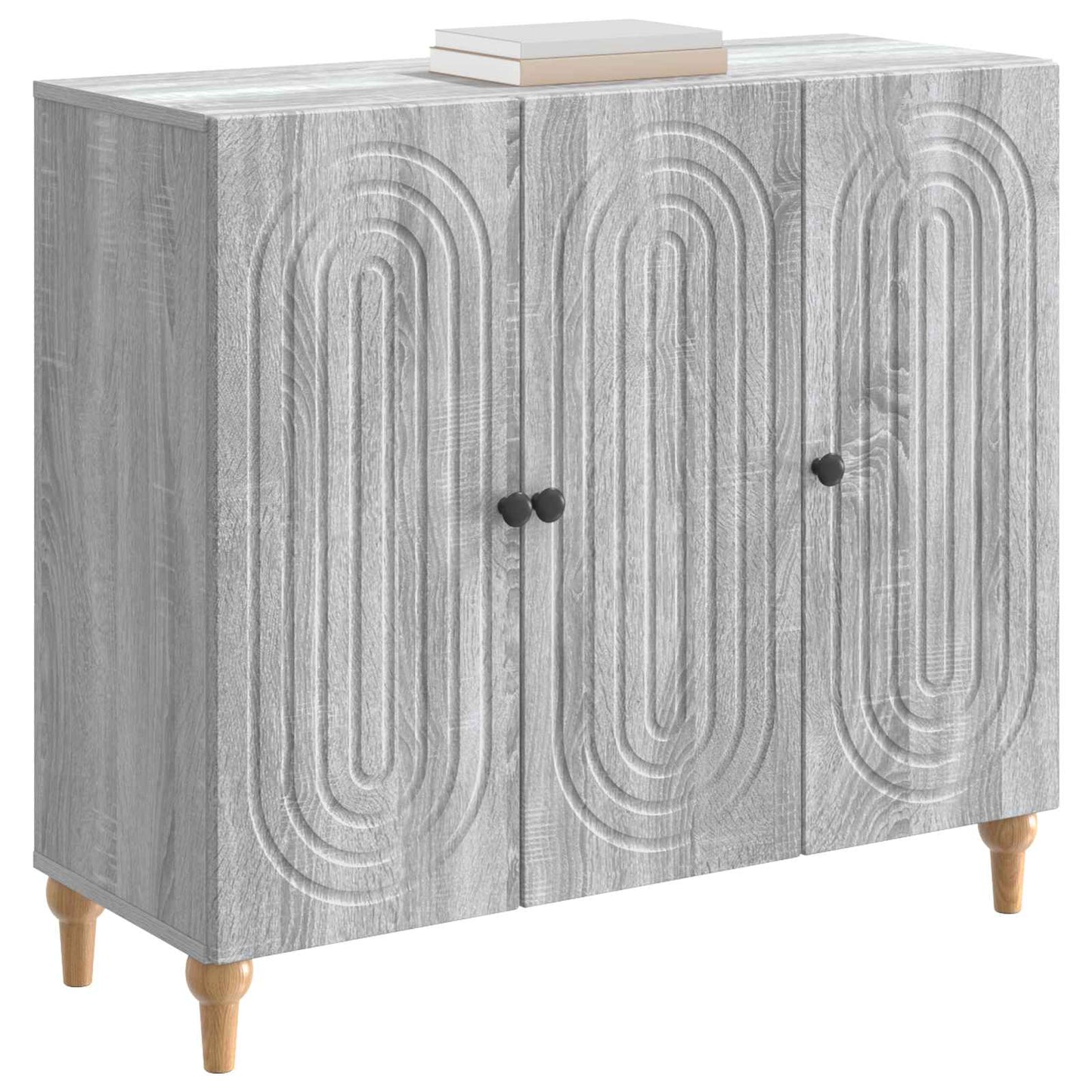 Sideboard Sonoma-Grau 89 x 34,5 x 80 cm Holzwerkstoff