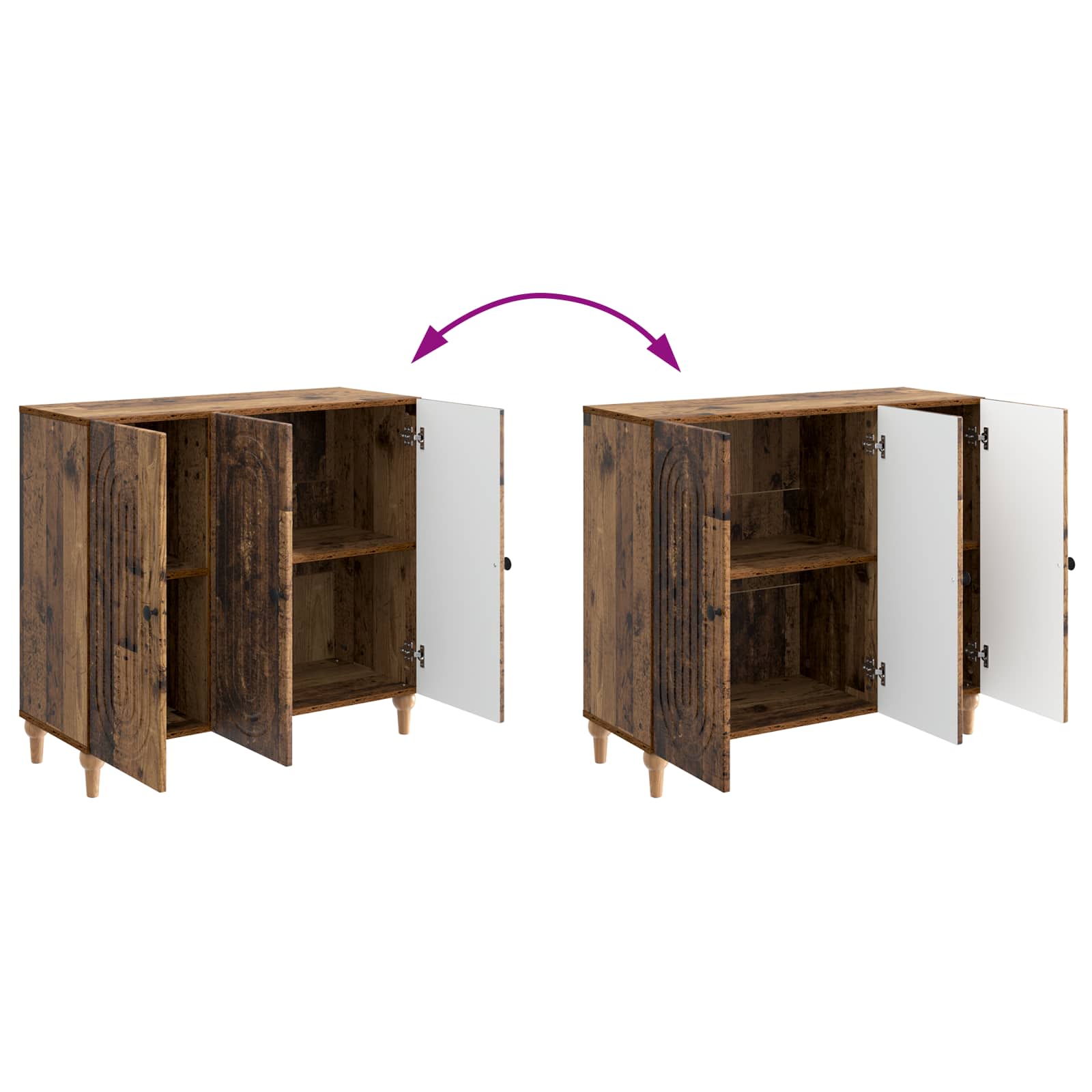 Sideboard Altholz 89 x 34,5 x 80 cm Holzwerkstoff
