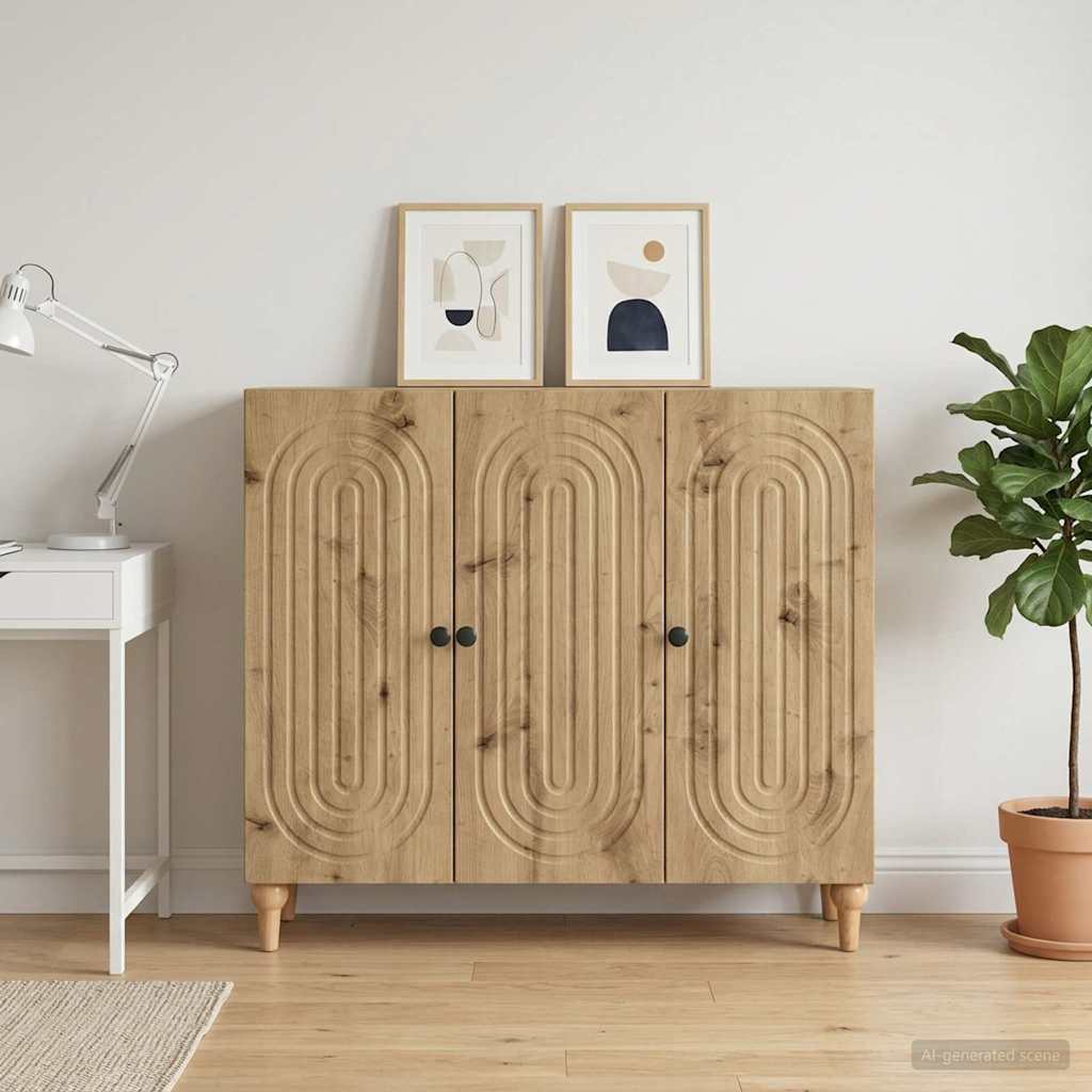 Sideboard Artisan-Eiche 89 x 34,5 x 80 cm Holzwerkstoff