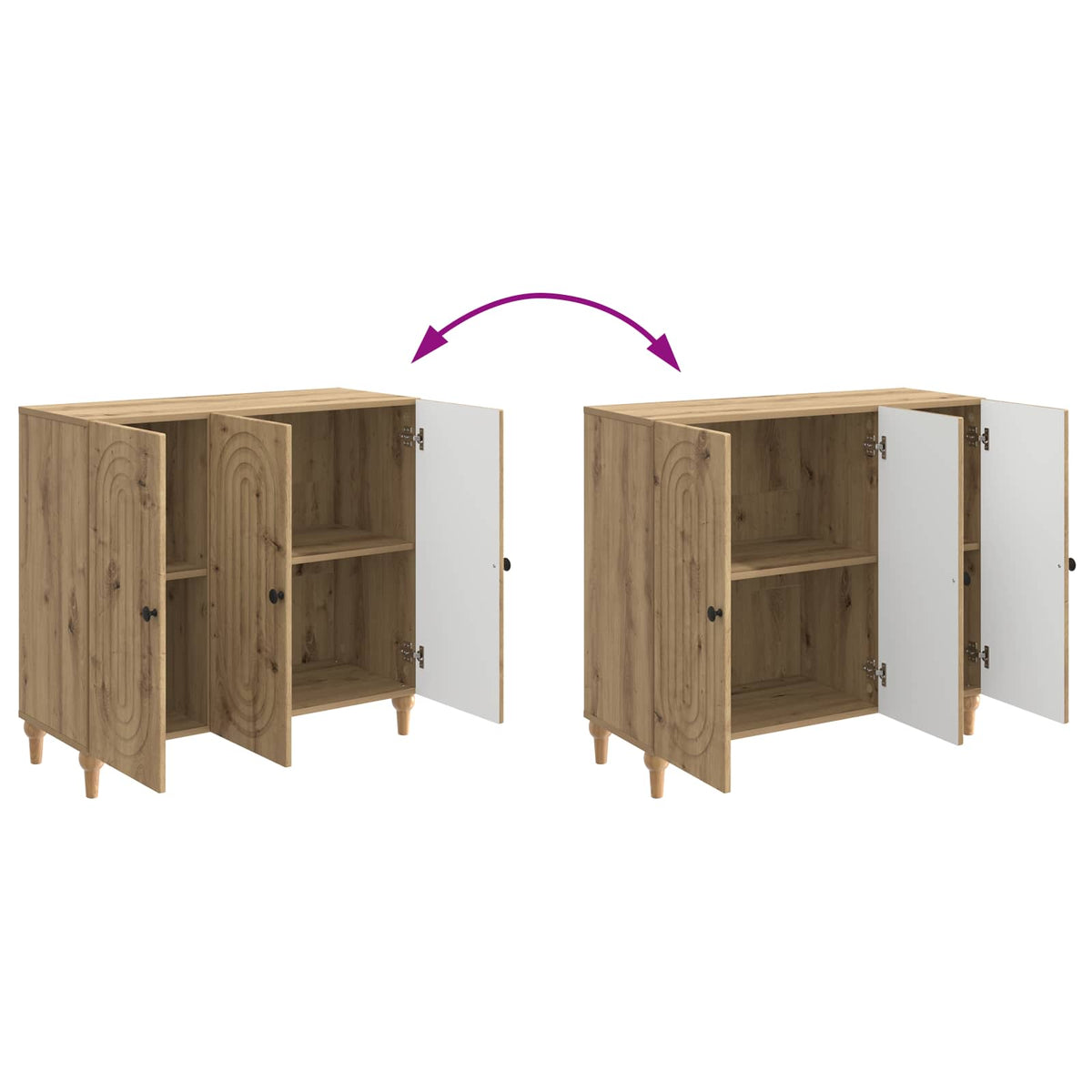 Sideboard Artisan-Eiche 89 x 34,5 x 80 cm Holzwerkstoff