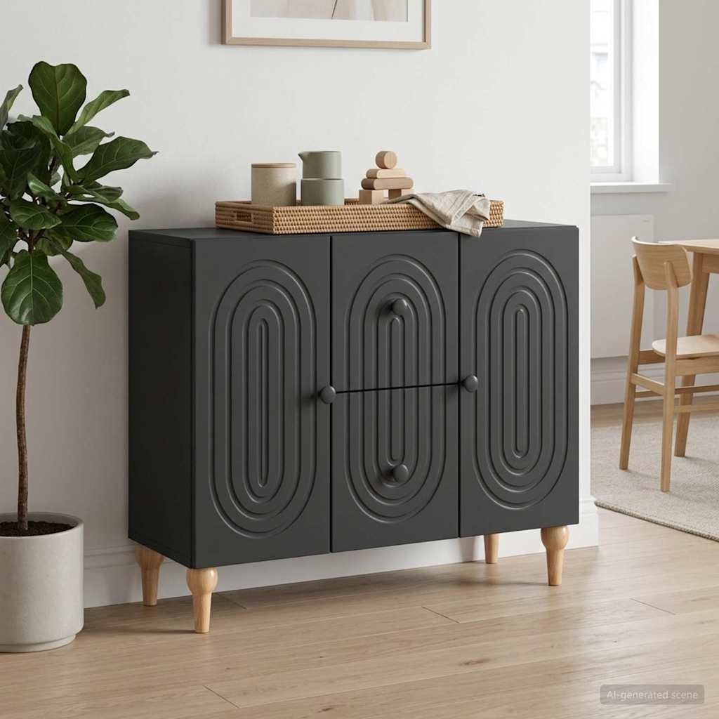 TV-Schränk Schwarz 89 x 34,5 x 60 cm Holzwerkstoff