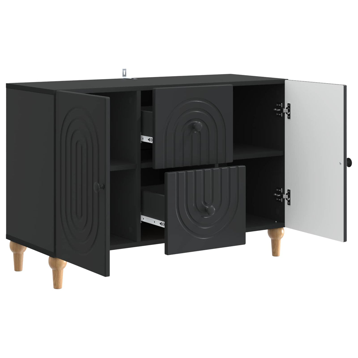 TV-Schränk Schwarz 89 x 34,5 x 60 cm Holzwerkstoff