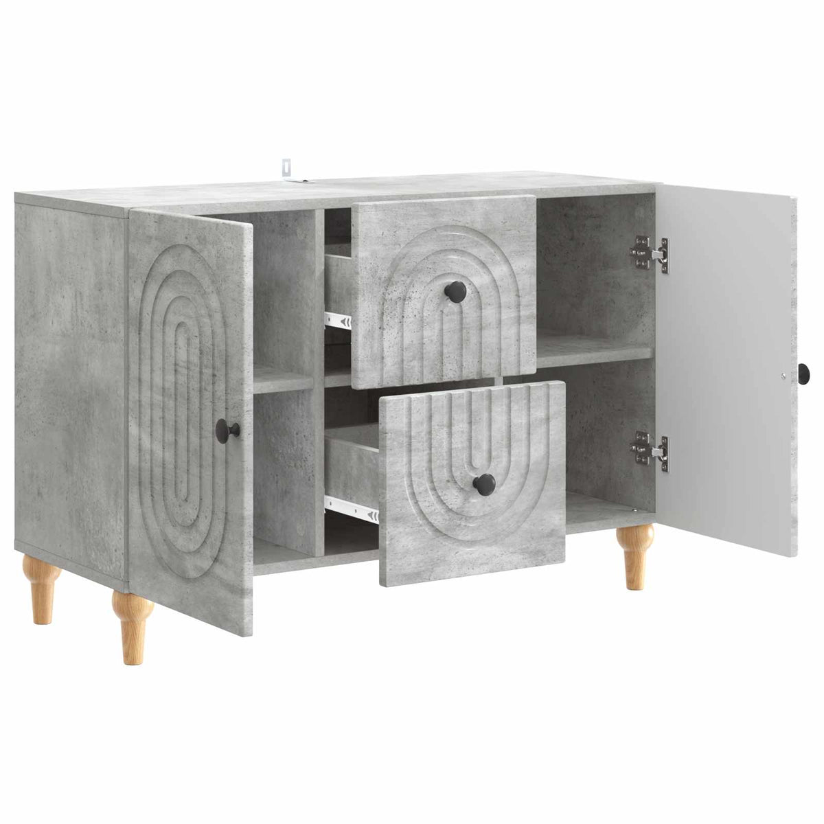 TV-Schränk Betongrau 89 x 34,5 x 60 cm Holzwerkstoff