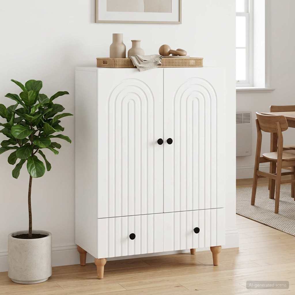 Sideboard Weiß 66 x 34,5 x 95 cm Holzwerkstoff