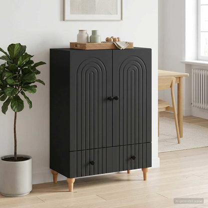 Sideboard Schwarz 66 x 34,5 x 95 cm Holzwerkstoff