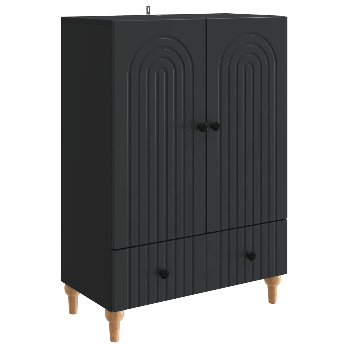 Sideboard Schwarz 66 x 34,5 x 95 cm Holzwerkstoff