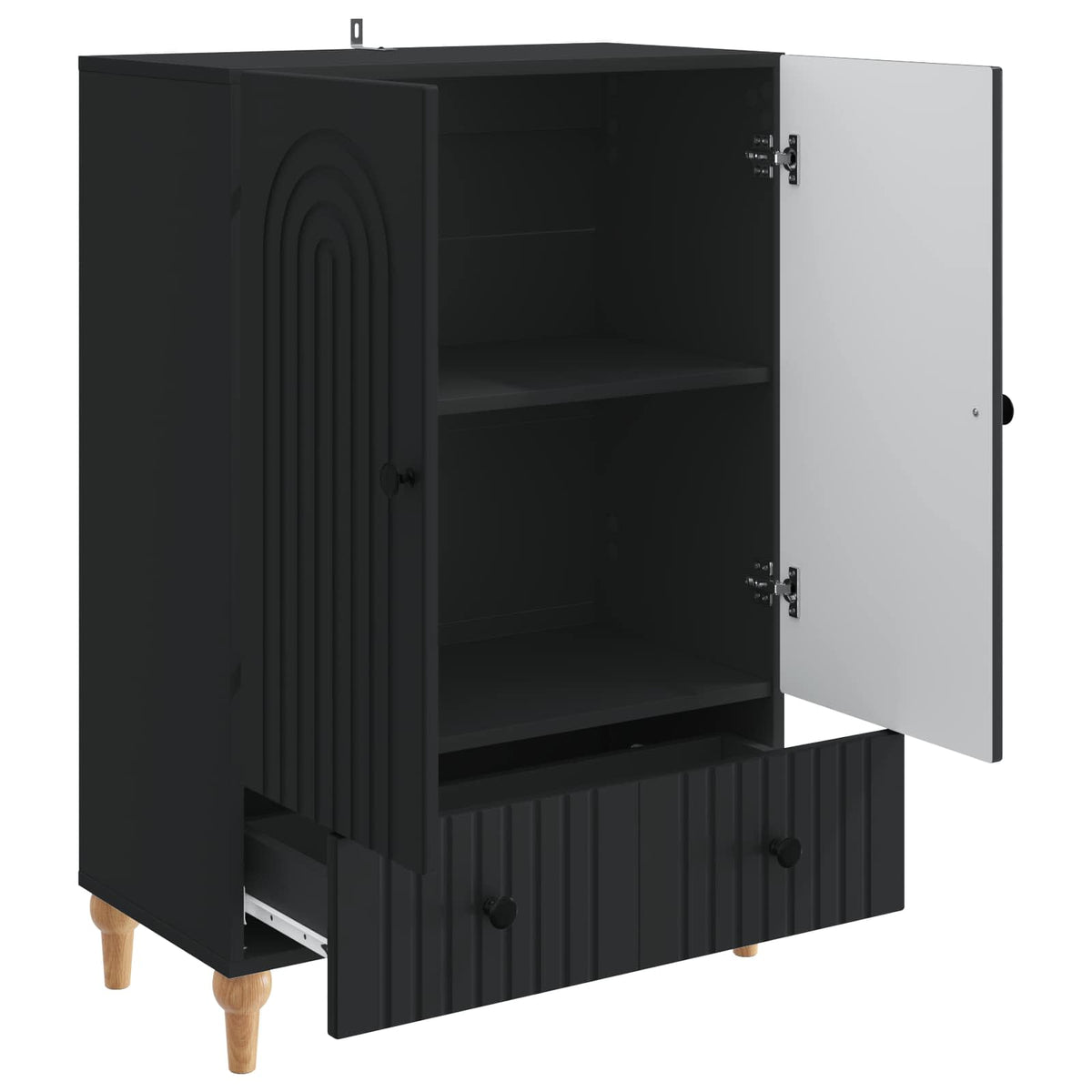 Sideboard Schwarz 66 x 34,5 x 95 cm Holzwerkstoff