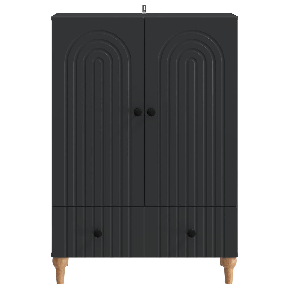 Sideboard Schwarz 66 x 34,5 x 95 cm Holzwerkstoff
