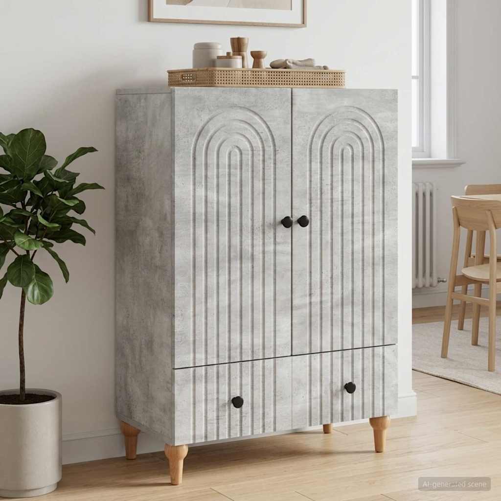 Sideboard Betongrau 66 x 34,5 x 95 cm Holzwerkstoff