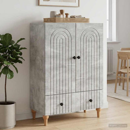 Sideboard Betongrau 66 x 34,5 x 95 cm Holzwerkstoff