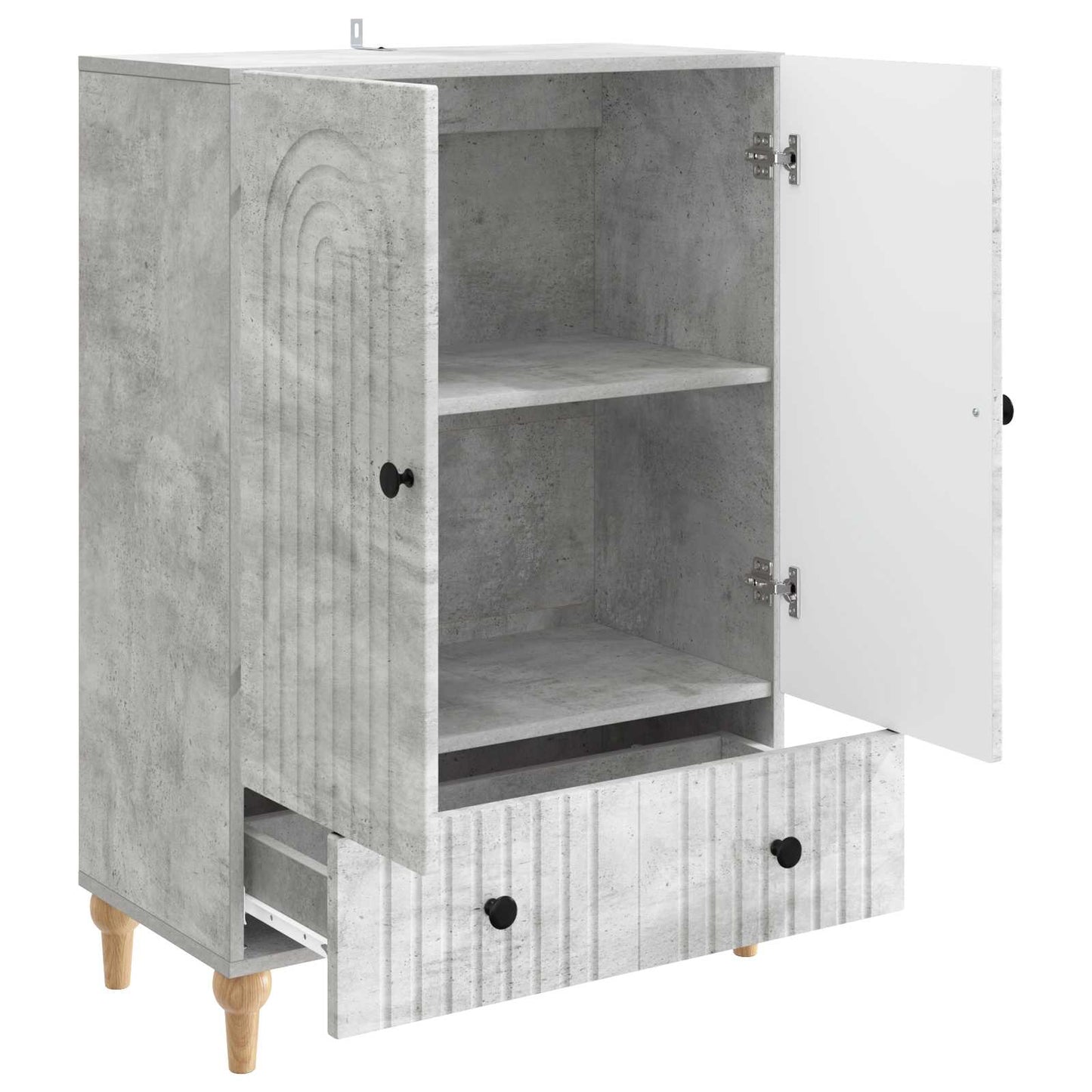 Sideboard Betongrau 66 x 34,5 x 95 cm Holzwerkstoff