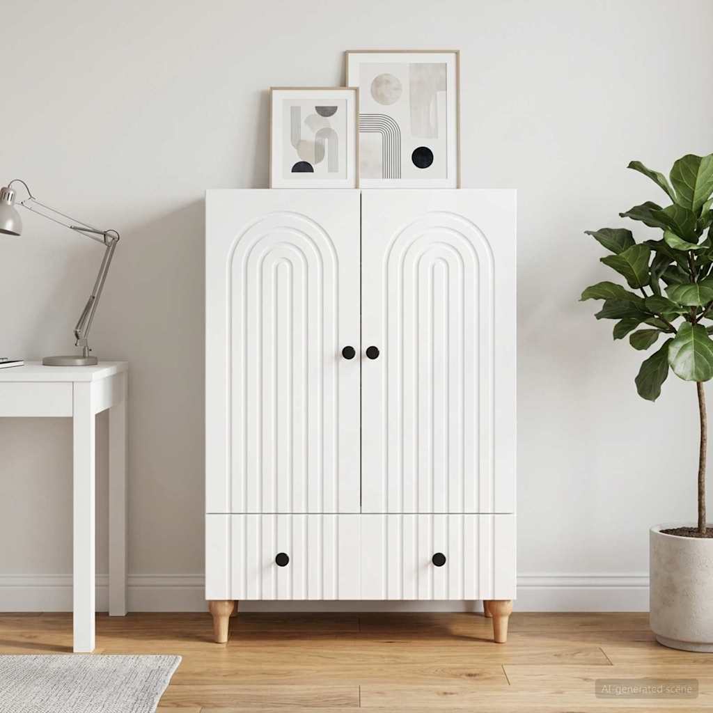 Sideboard Hochglanz Weiß 66 x 34,5 x 95 cm Holzwerkstoff