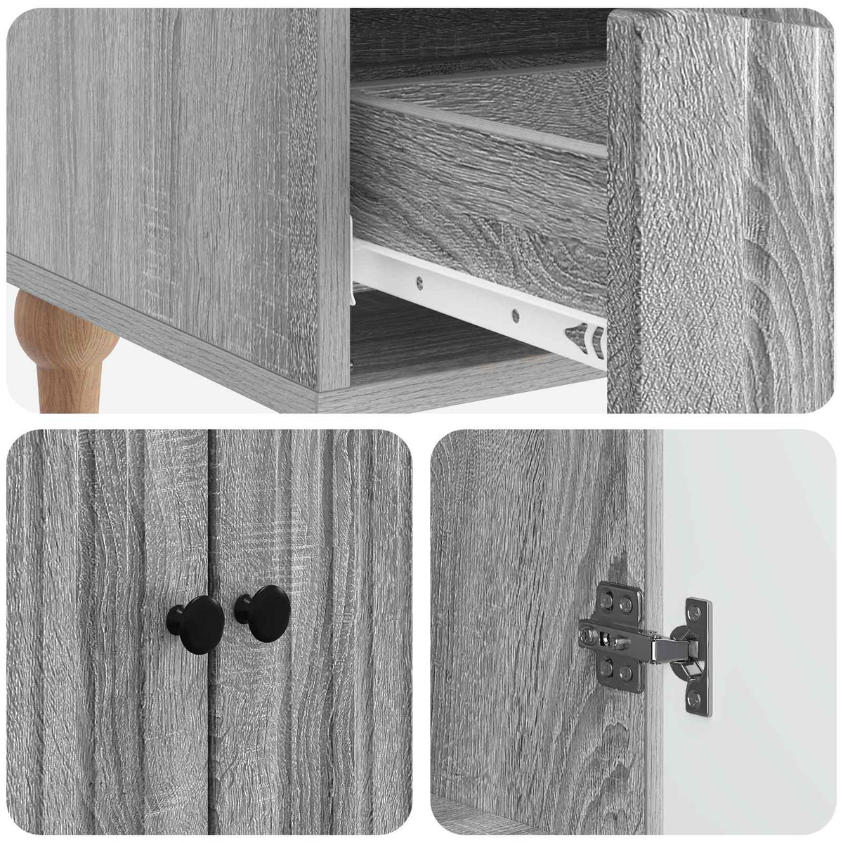 Sideboard Sonoma-Grau 66 x 34,5 x 95 cm Holzwerkstoff