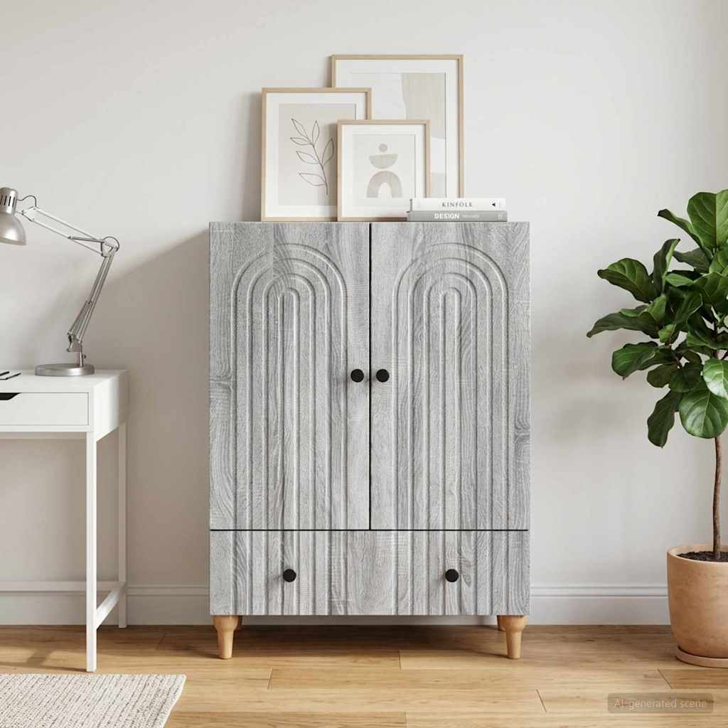 Sideboard Sonoma-Grau 66 x 34,5 x 95 cm Holzwerkstoff