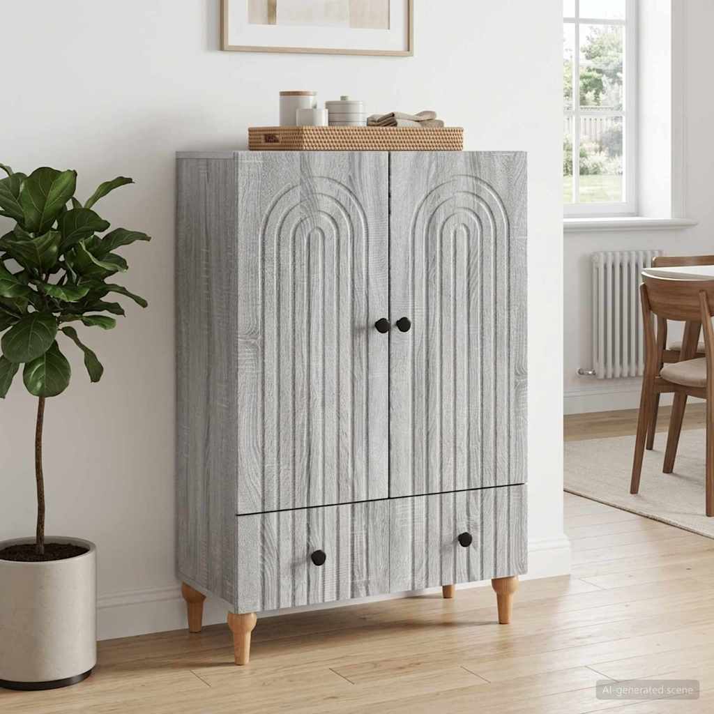 Sideboard Sonoma-Grau 66 x 34,5 x 95 cm Holzwerkstoff