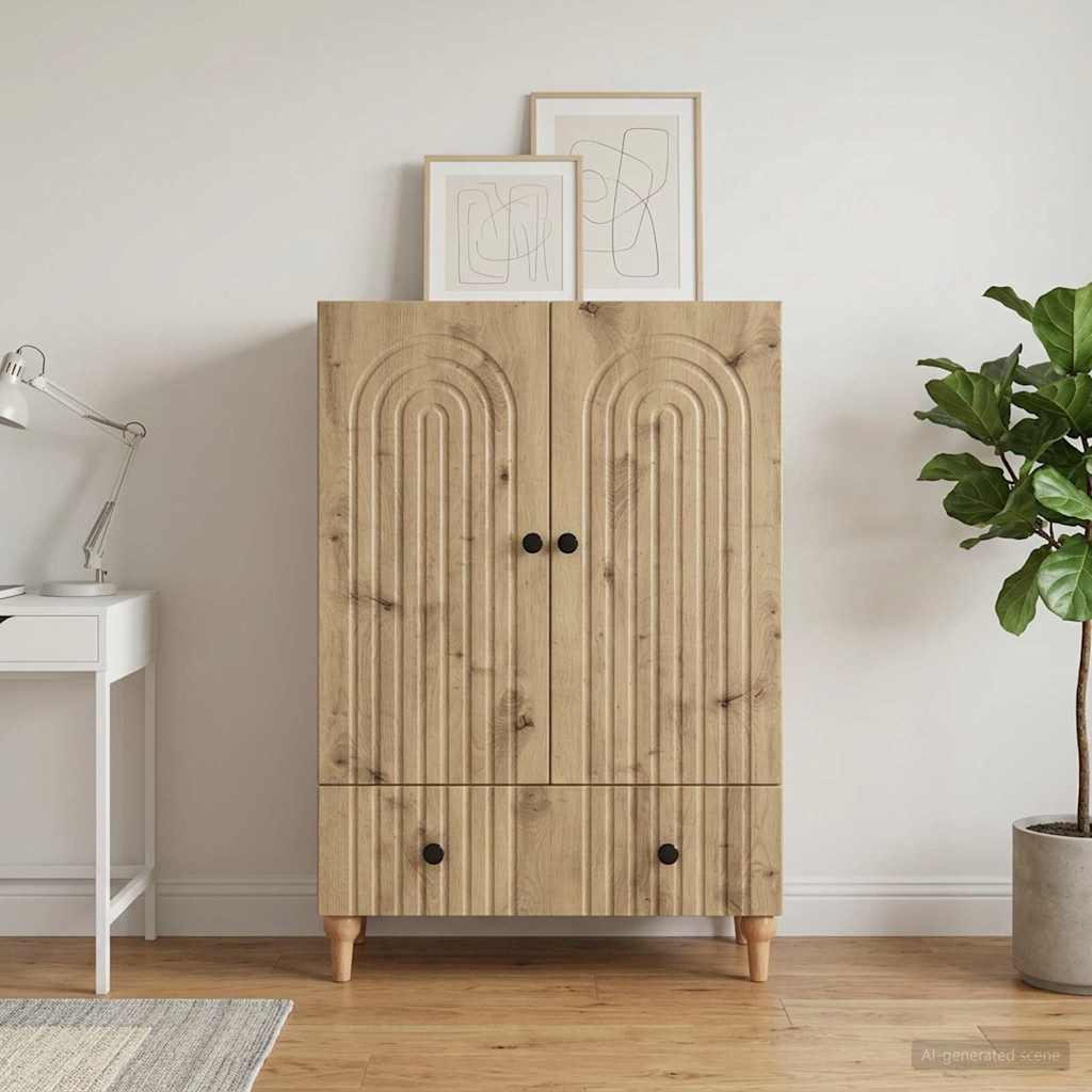Sideboard Artisan-Eiche 66 x 34,5 x 95 cm Holzwerkstoff