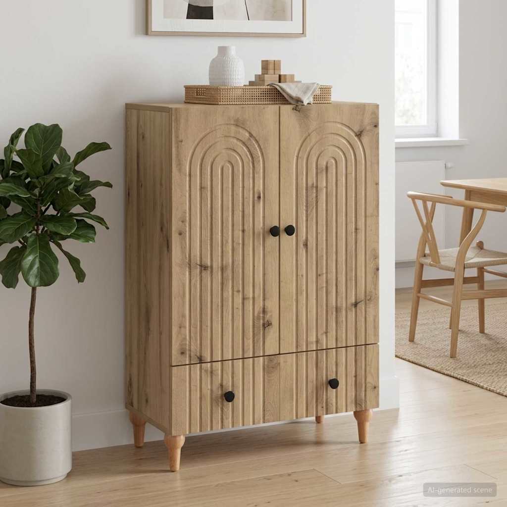 Sideboard Artisan-Eiche 66 x 34,5 x 95 cm Holzwerkstoff