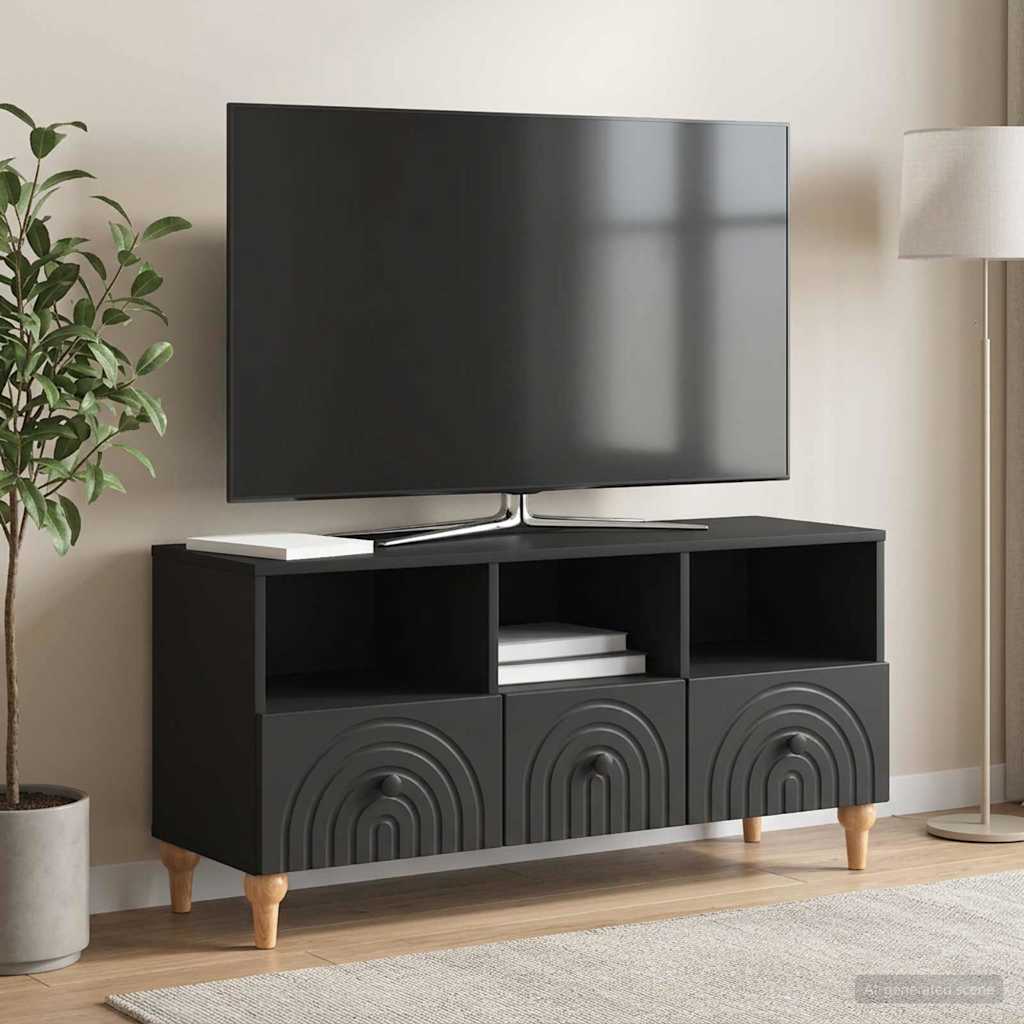 TV-Schränk 102 x 34,5 x 50 cm Schwarz Holzwerkstoff