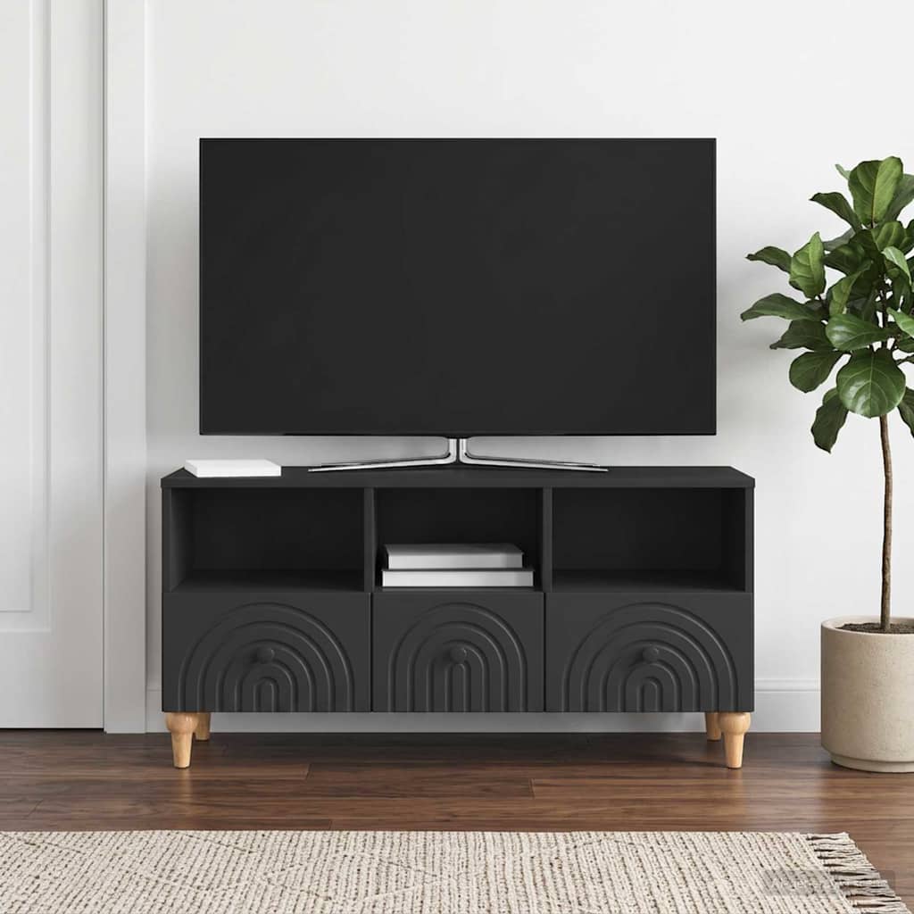TV-Schränk 102 x 34,5 x 50 cm Schwarz Holzwerkstoff