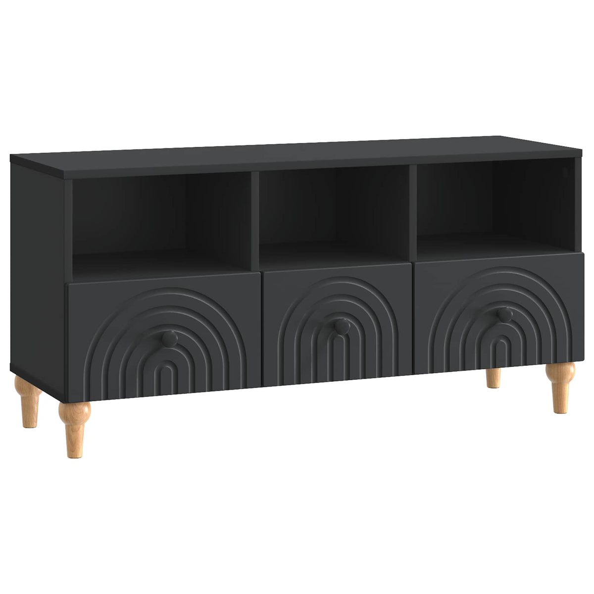 TV-Schränk 102 x 34,5 x 50 cm Schwarz Holzwerkstoff