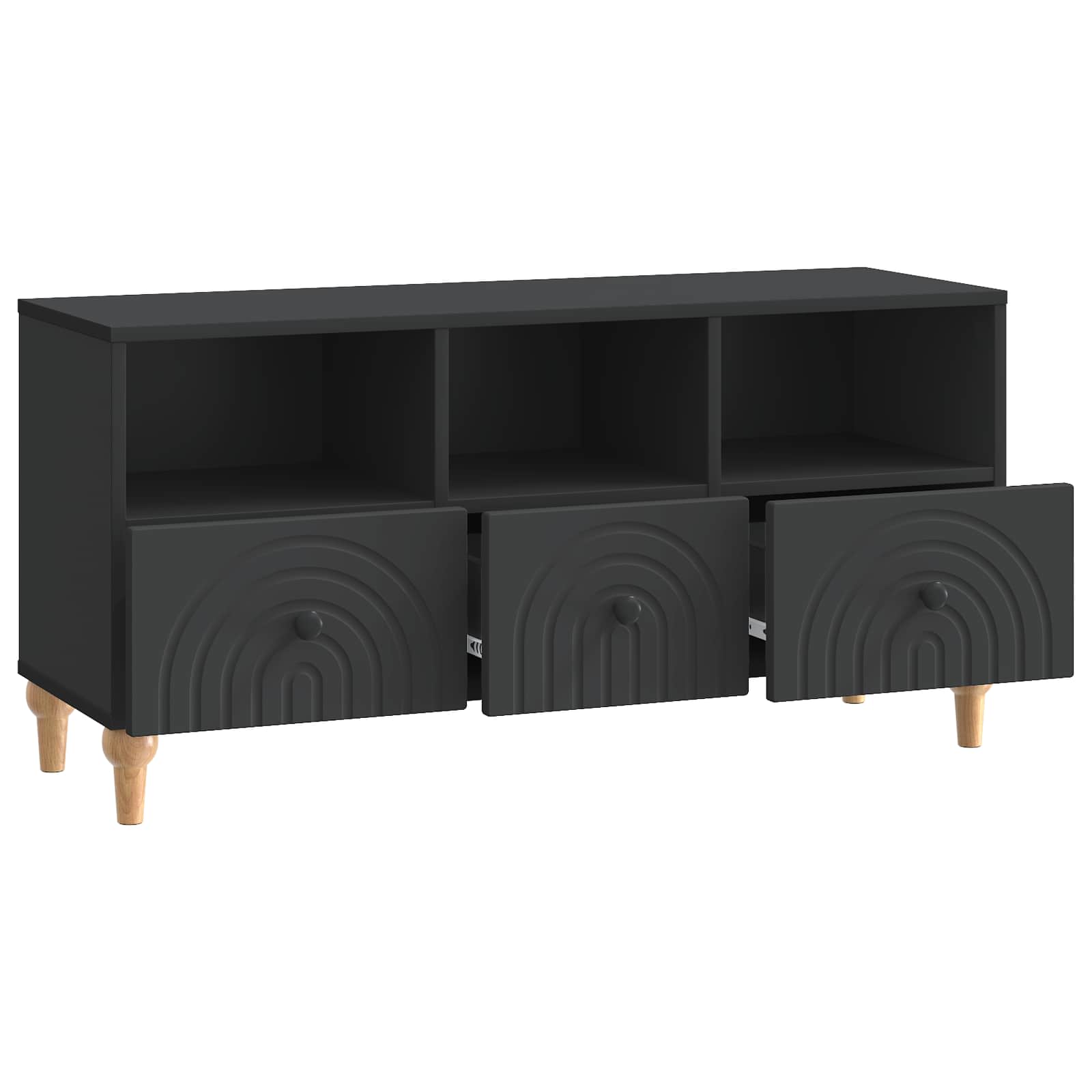 TV-Schränk 102 x 34,5 x 50 cm Schwarz Holzwerkstoff