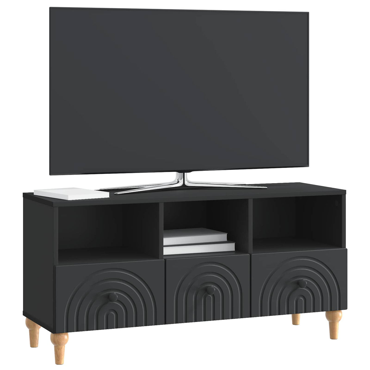 TV-Schränk 102 x 34,5 x 50 cm Schwarz Holzwerkstoff