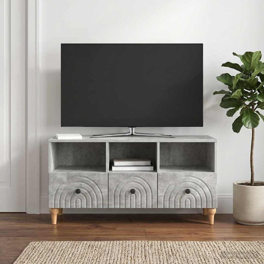 TV-Schränk 102 x 34,5 x 50 cm Betongrau Holzwerkstoff