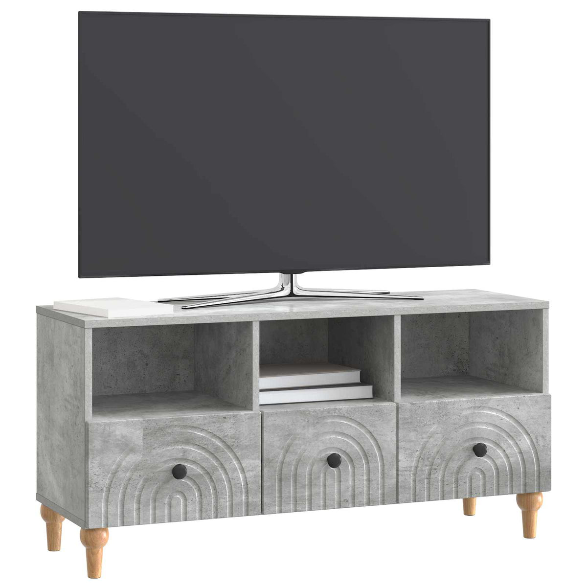 TV-Schränk 102 x 34,5 x 50 cm Betongrau Holzwerkstoff