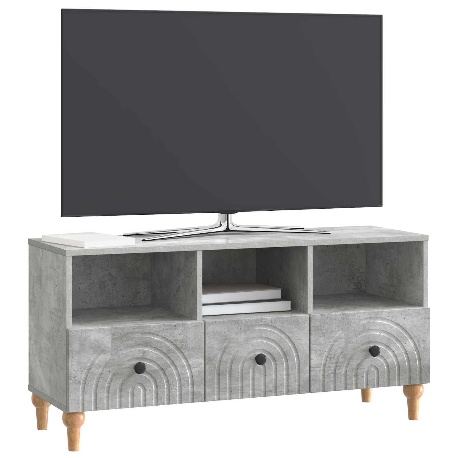 TV-Schränk 102 x 34,5 x 50 cm Betongrau Holzwerkstoff