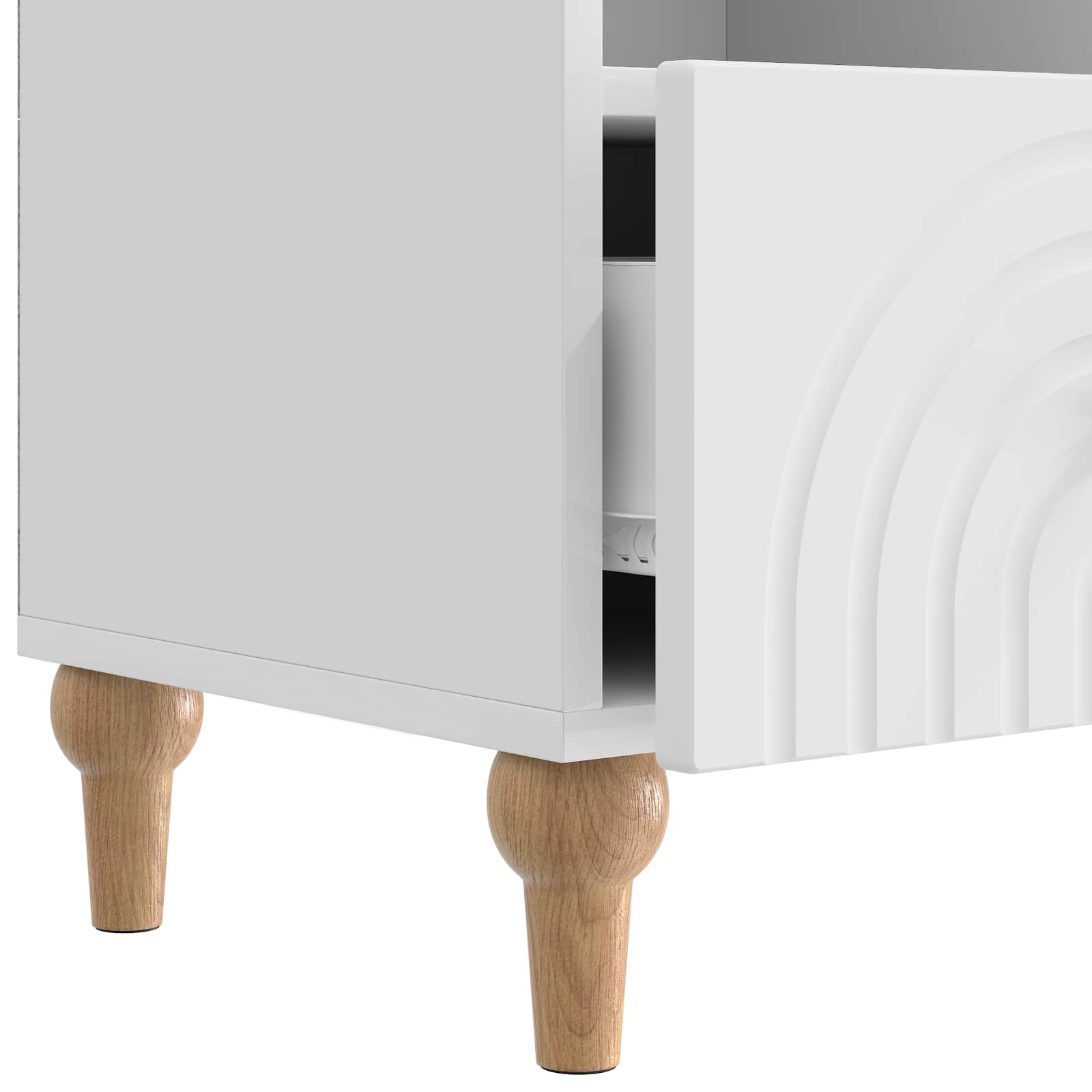 TV-Schränk 102 x 34,5 x 50 cm Hochglanz Weiß Holzwerkstoff
