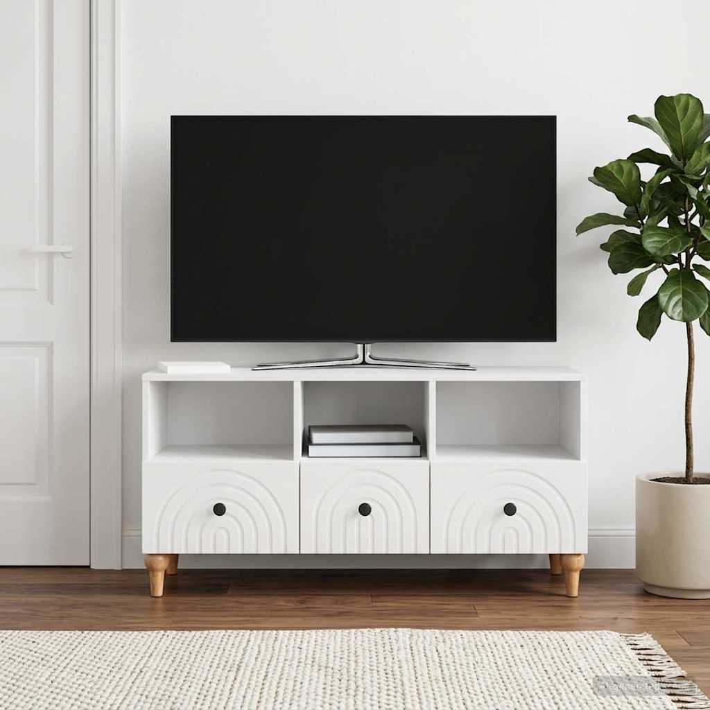 TV-Schränk 102 x 34,5 x 50 cm Hochglanz Weiß Holzwerkstoff