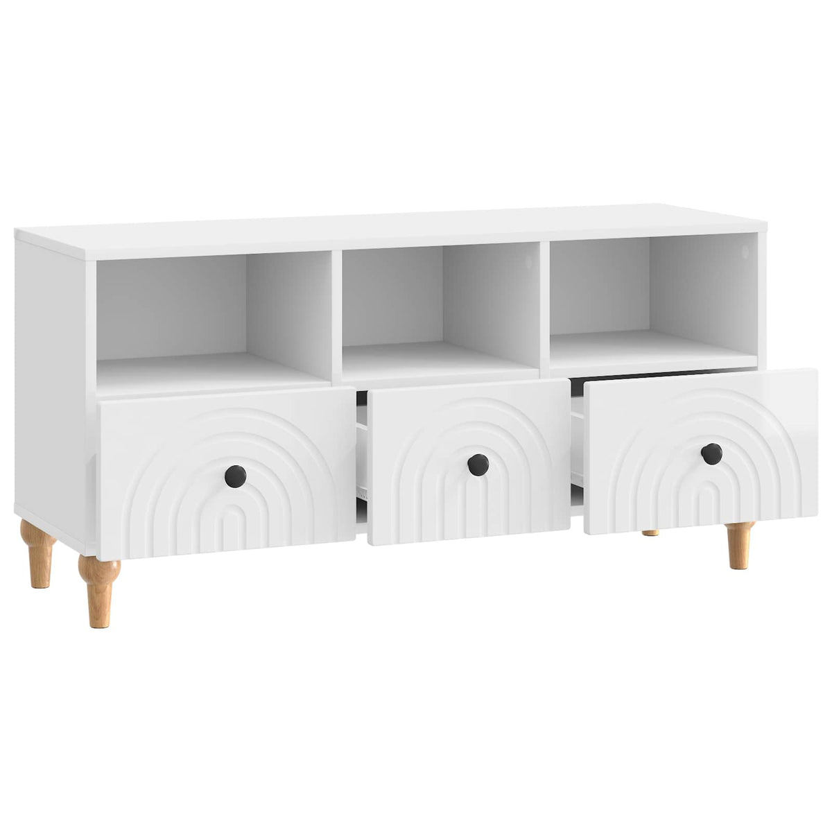 TV-Schränk 102 x 34,5 x 50 cm Hochglanz Weiß Holzwerkstoff
