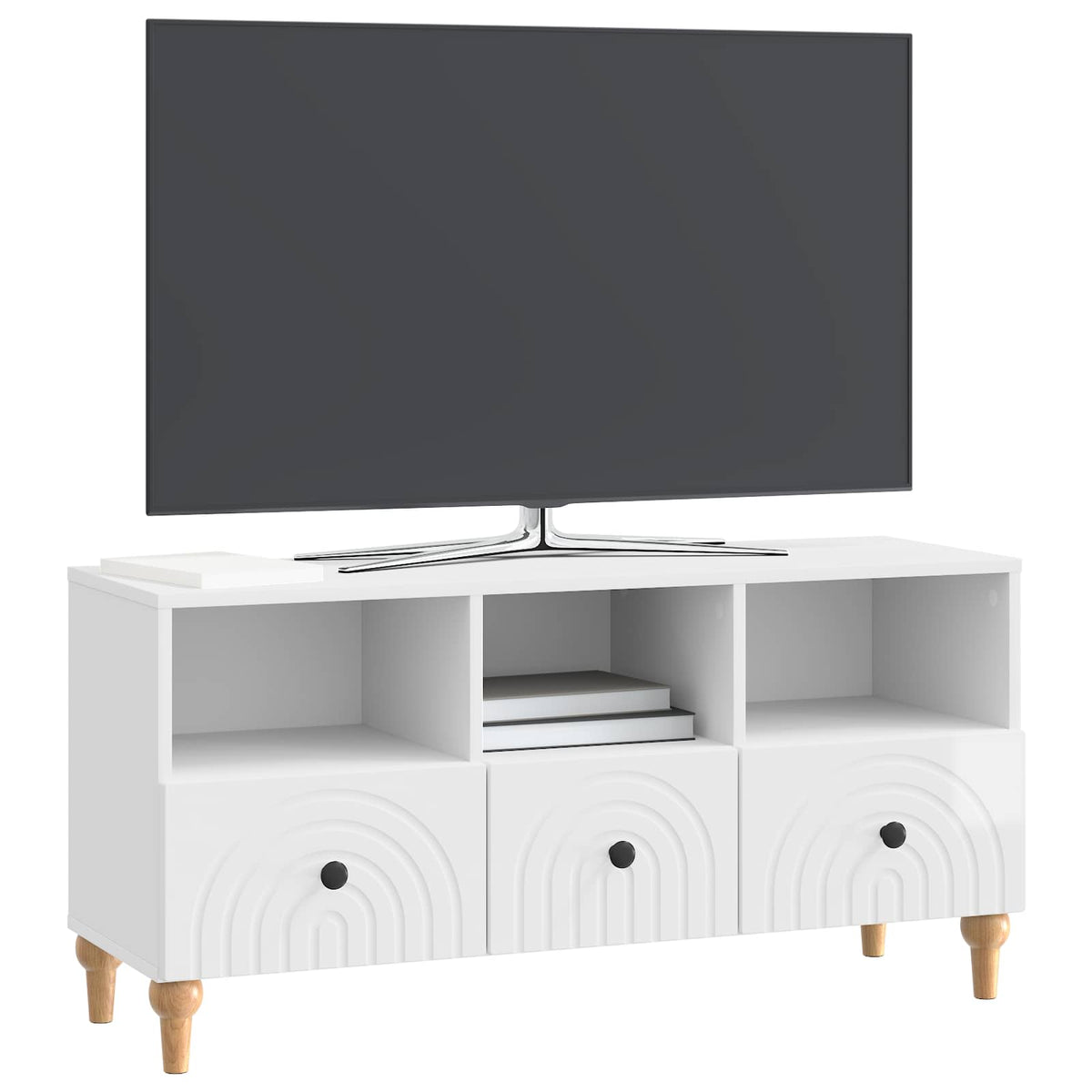 TV-Schränk 102 x 34,5 x 50 cm Hochglanz Weiß Holzwerkstoff
