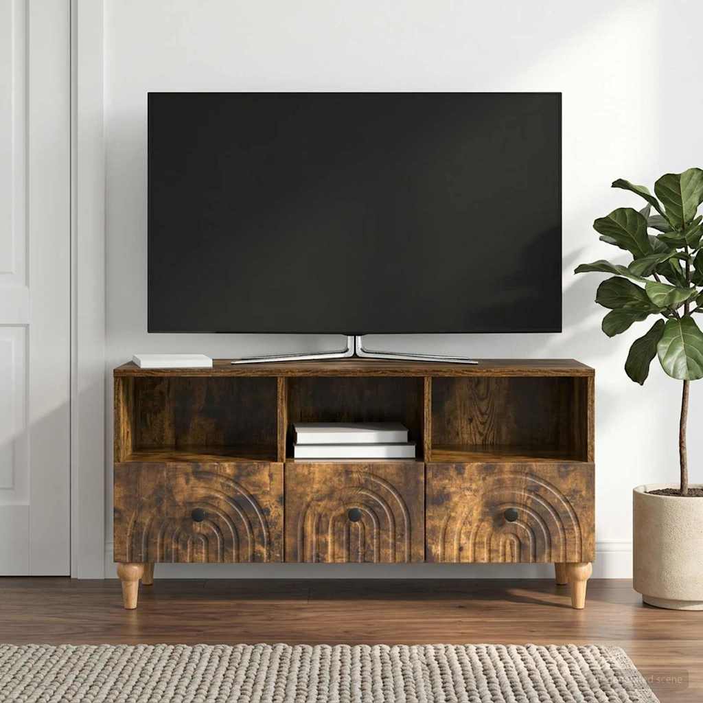 TV-Schränk 102 x 34,5 x 50 cm Räuchereiche Holzwerkstoff