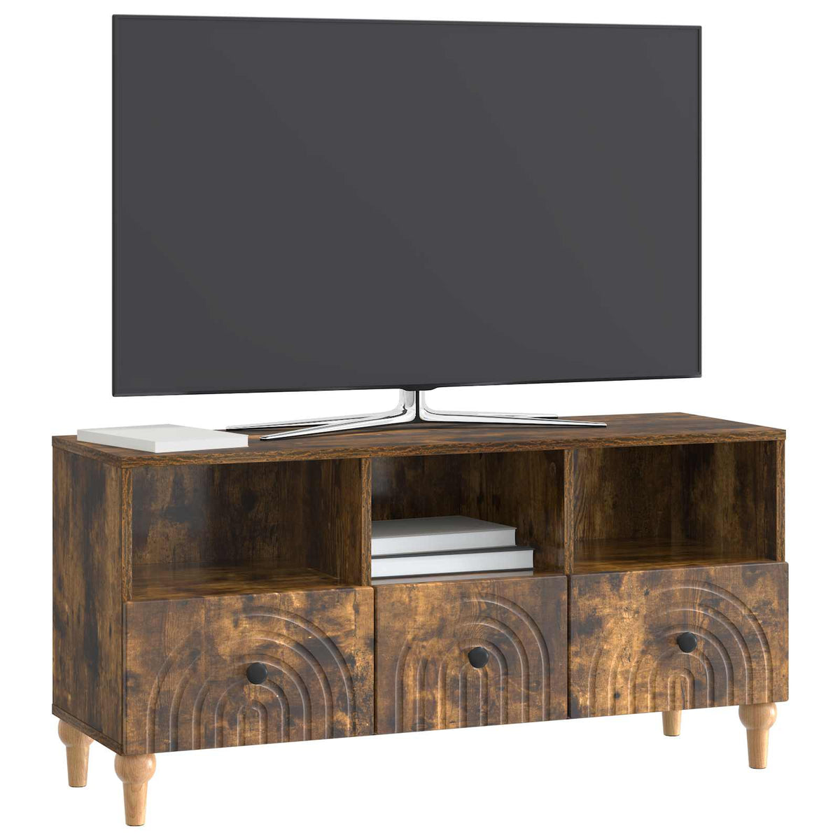 TV-Schränk 102 x 34,5 x 50 cm Räuchereiche Holzwerkstoff