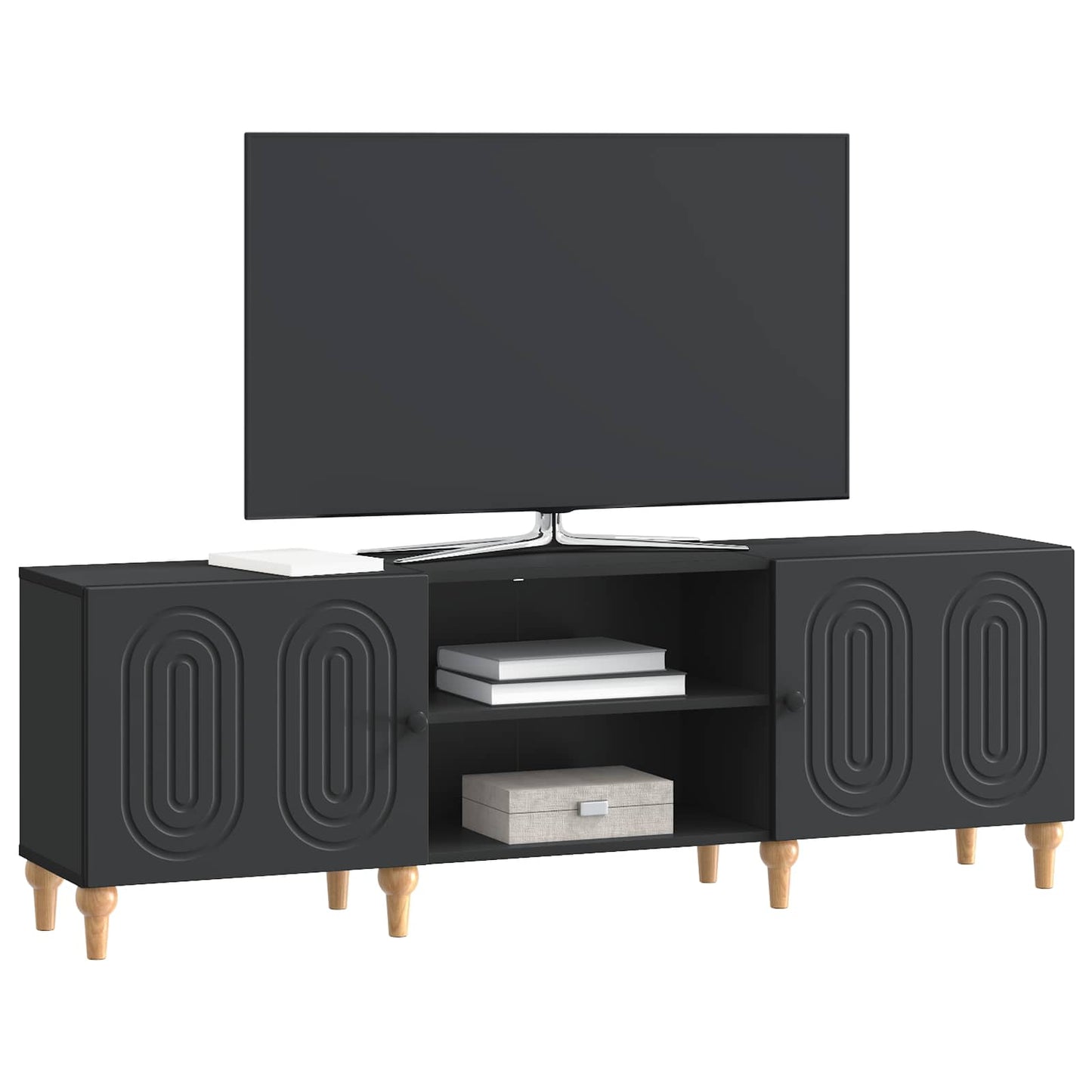 TV-Schränk 150 x 31 x 50 cm Schwarz Holzwerkstoff