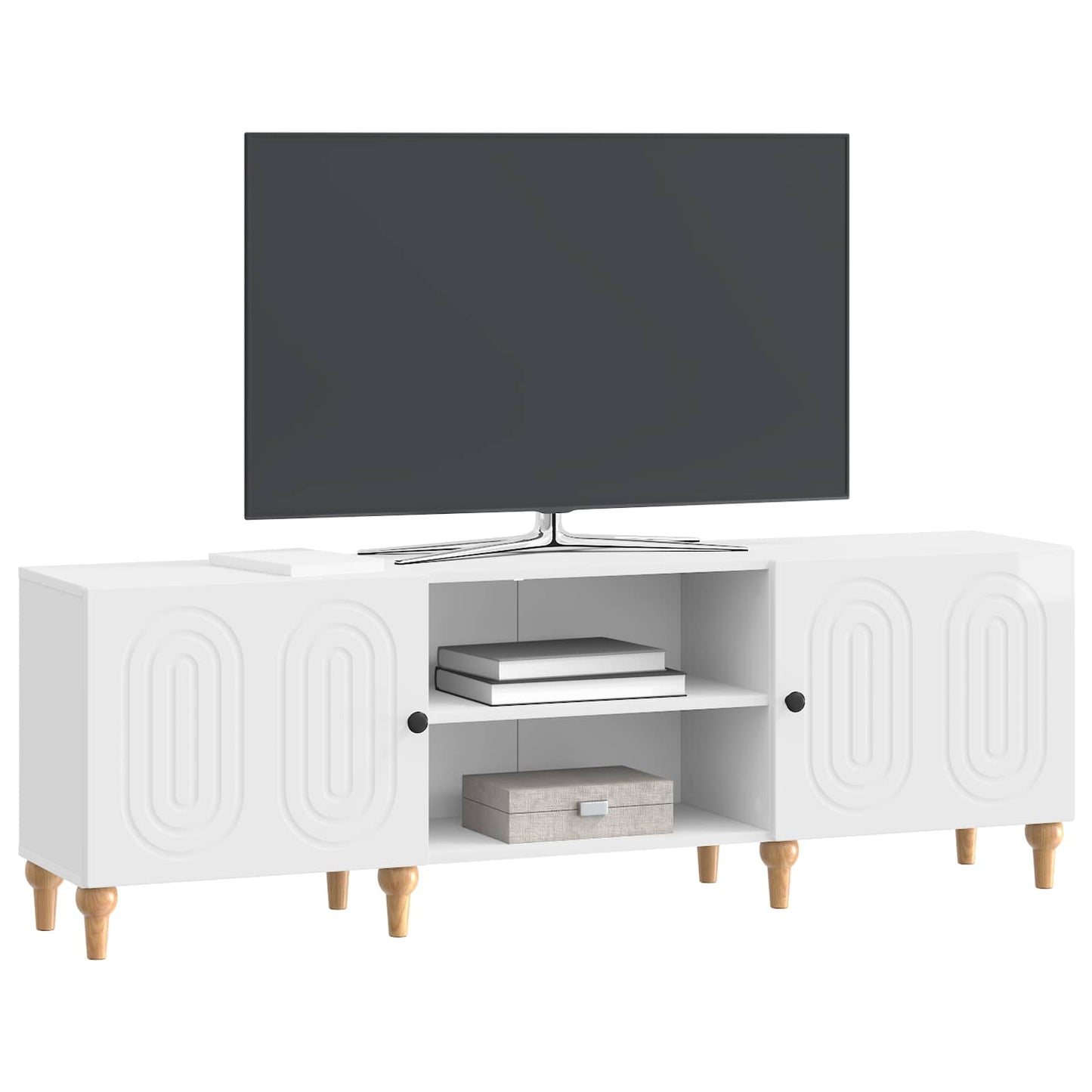 TV-Schränk 150 x 31 x 50 cm Hochglanz Weiß Holzwerkstoff
