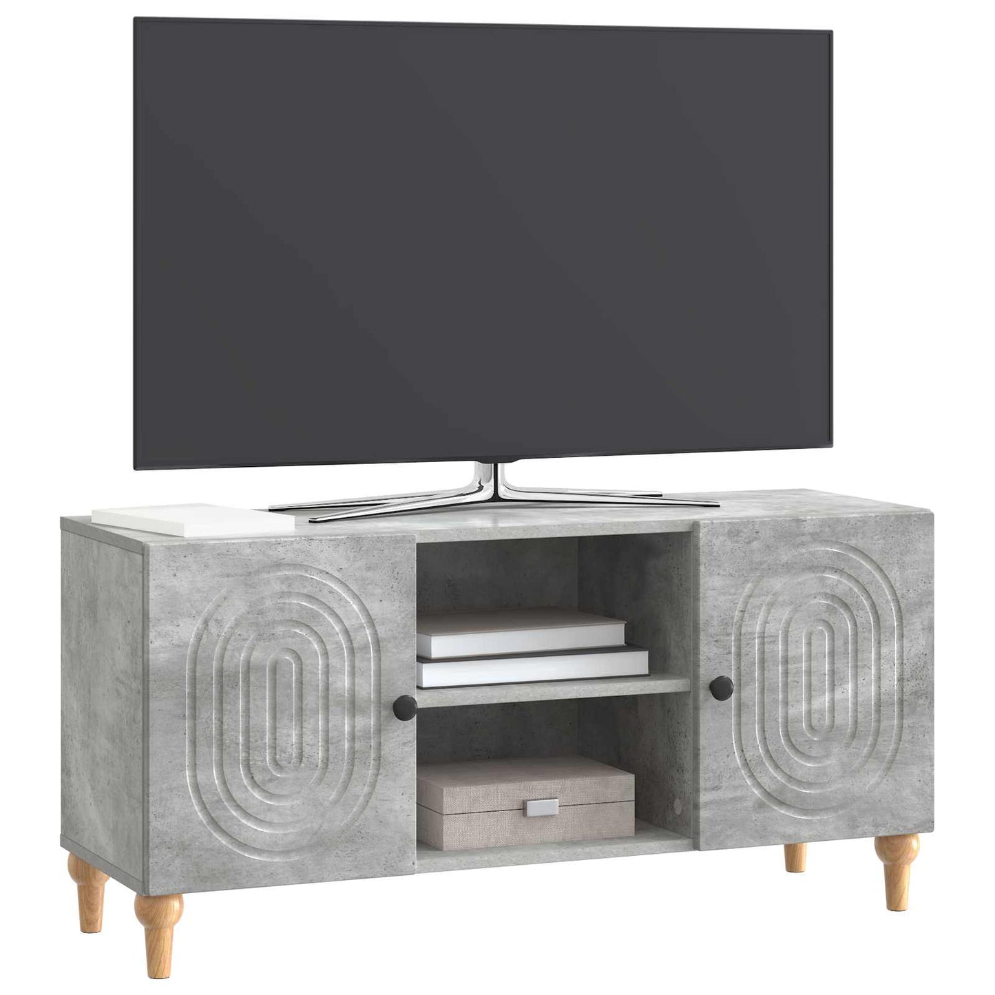 TV-Schränk Betongrau 102 x 34,5 x 50 cm Holzwerkstoff