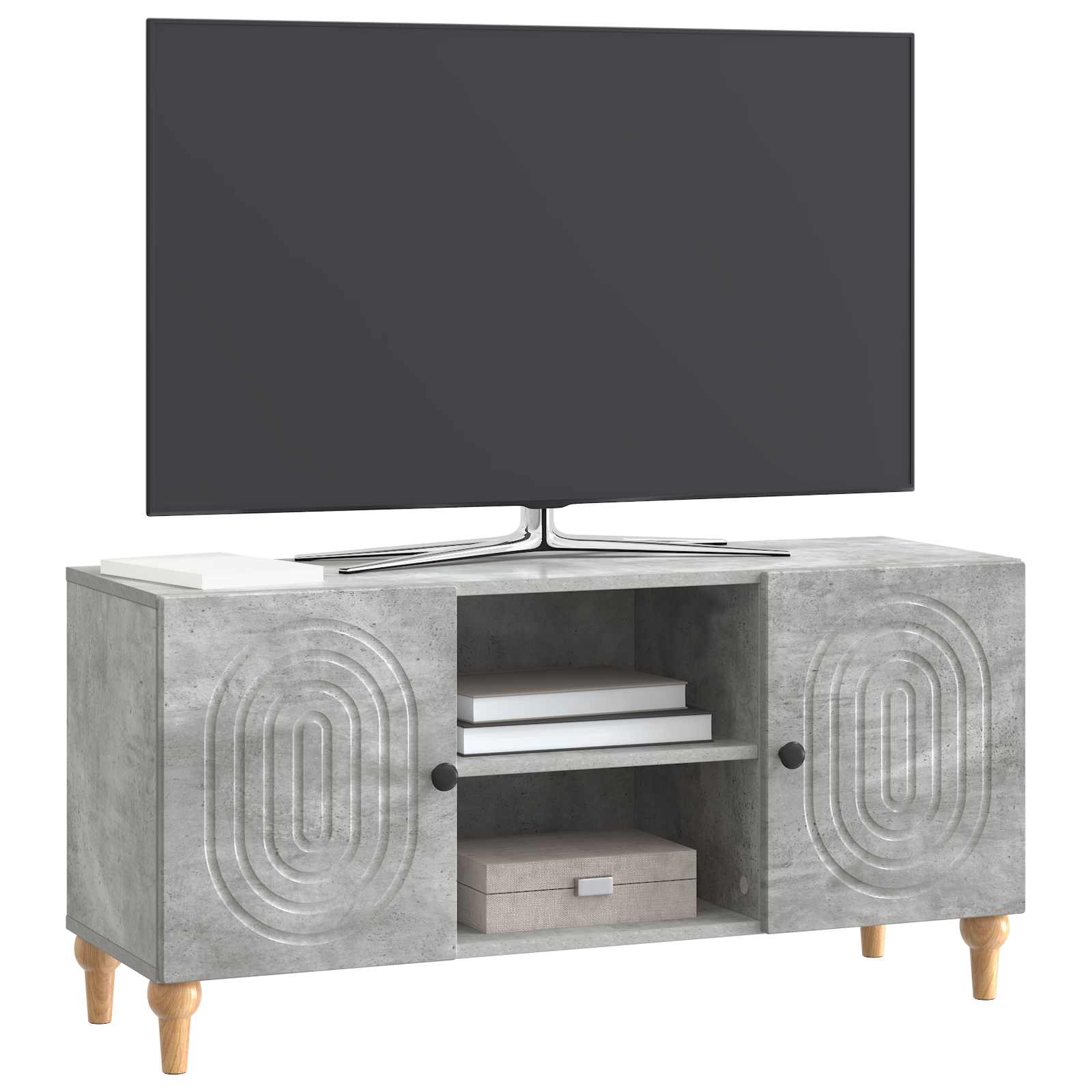 TV-Schränk Betongrau 102 x 34,5 x 50 cm Holzwerkstoff