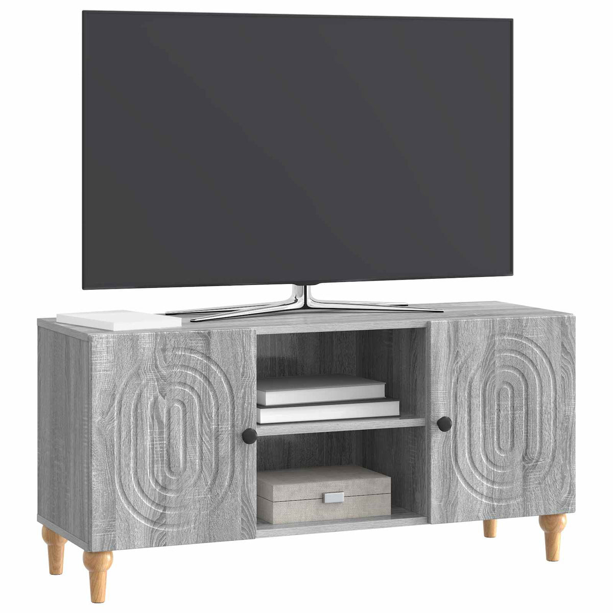 TV-Schränk 102 x 34,5 x 50 cm Graues Sonoma Holzwerkstoff