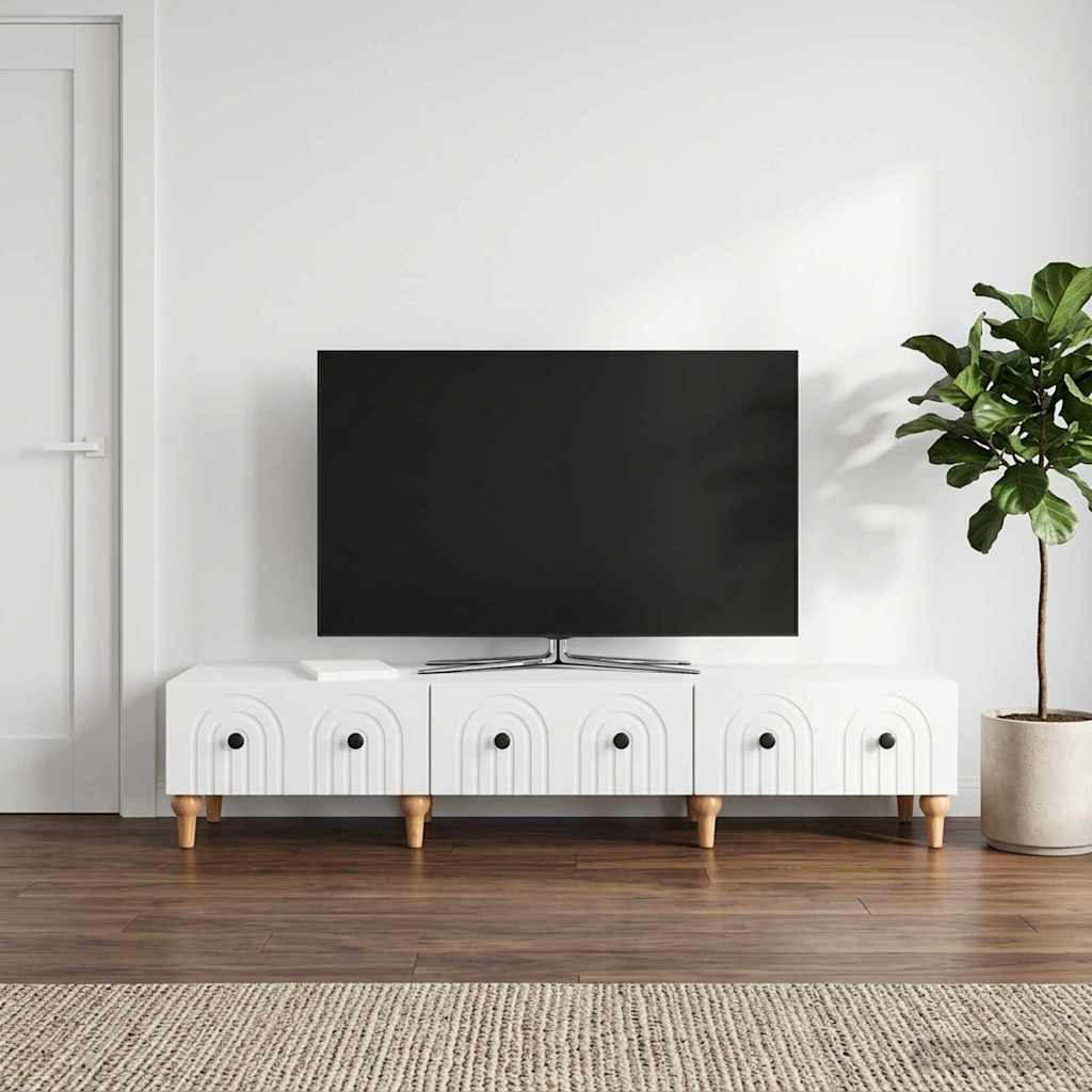 TV-Schränk mit Schubladen Weiß 147 x 34,5 x 30 cm Holzwerkstoff
