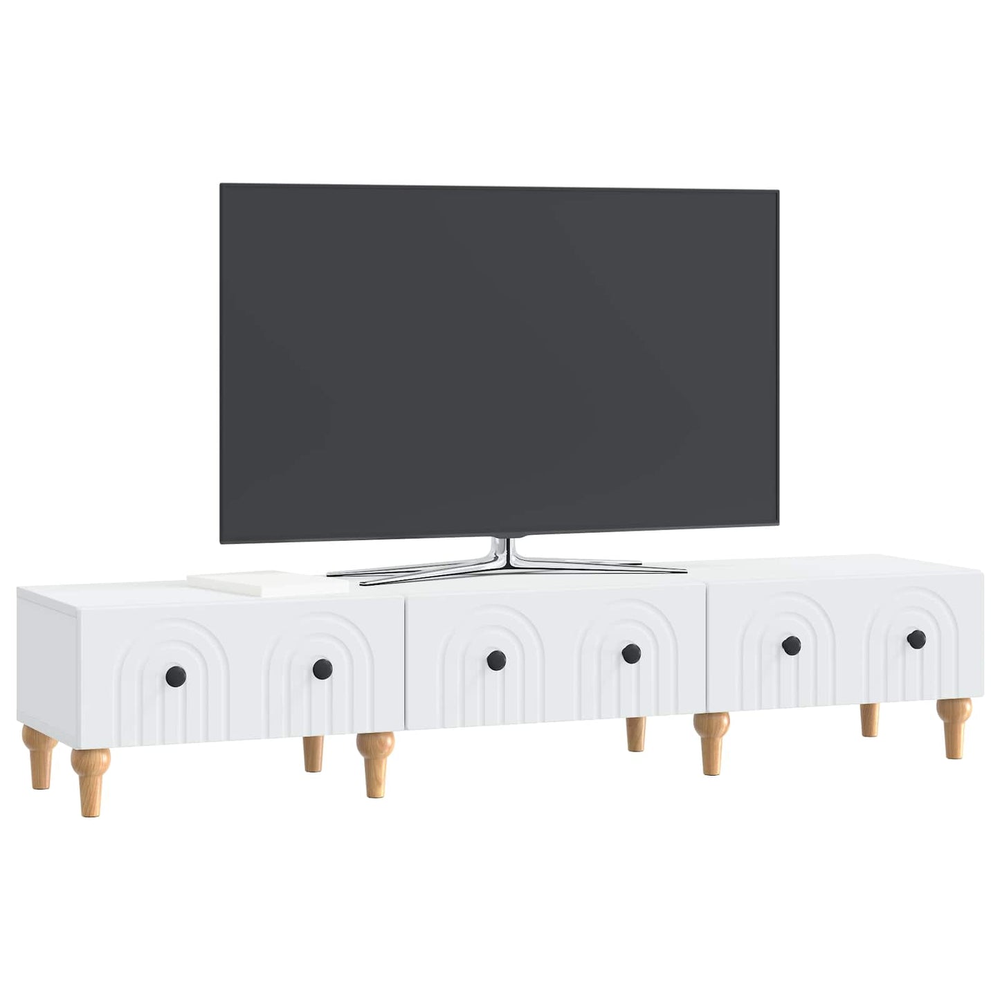 TV-Schränk mit Schubladen Weiß 147 x 34,5 x 30 cm Holzwerkstoff