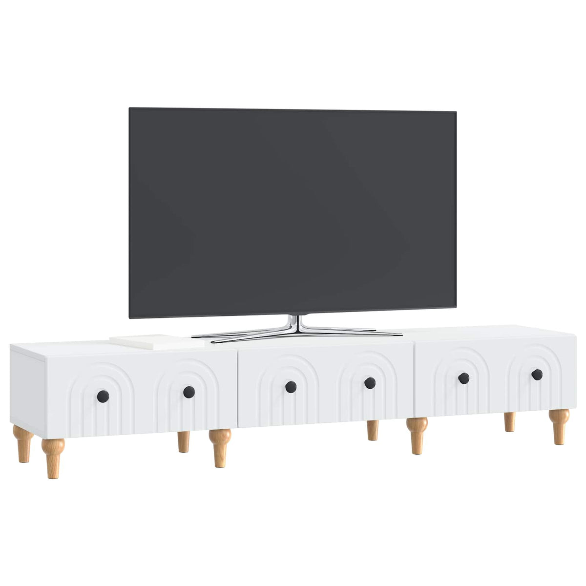 TV-Schränk mit Schubladen Weiß 147 x 34,5 x 30 cm Holzwerkstoff