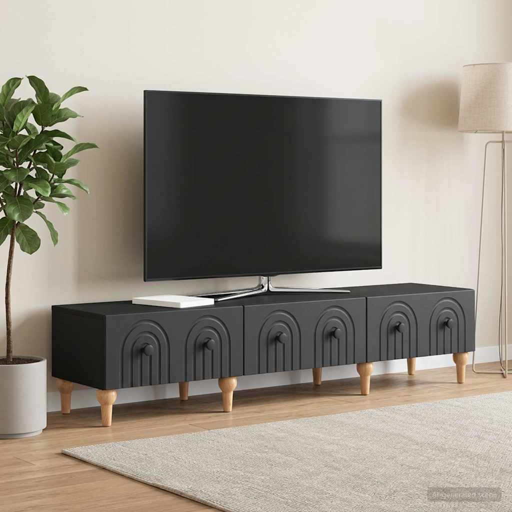 TV-Schränk Schwarz 147 x 34,5 x 30 cm Holzwerkstoff