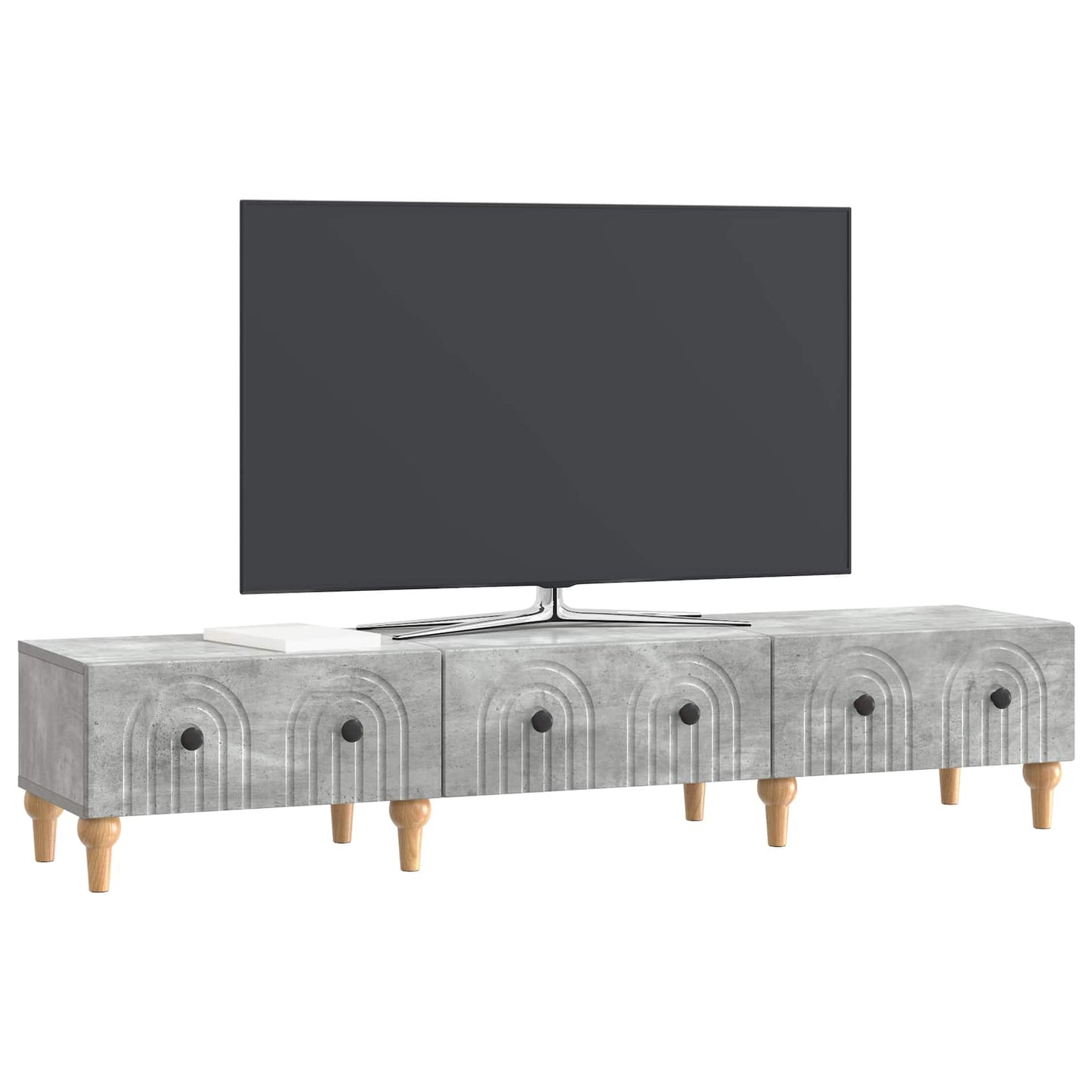 TV-Schränk Betongrau 147 x 34,5 x 30 cm Holzwerkstoff