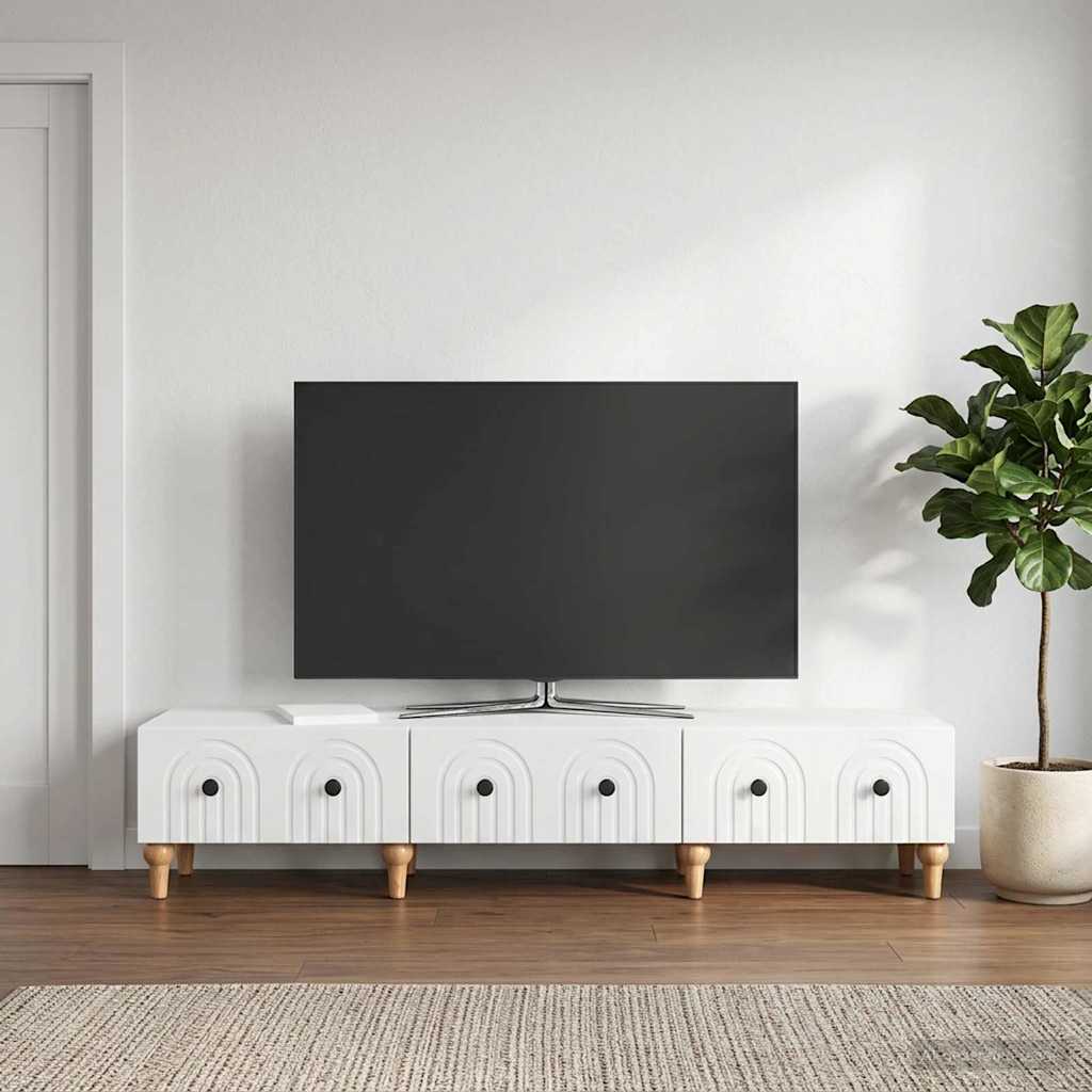 TV-Schränk Hochglanz Weiß 147 x 34,5 x 30 cm Holzwerkstoff